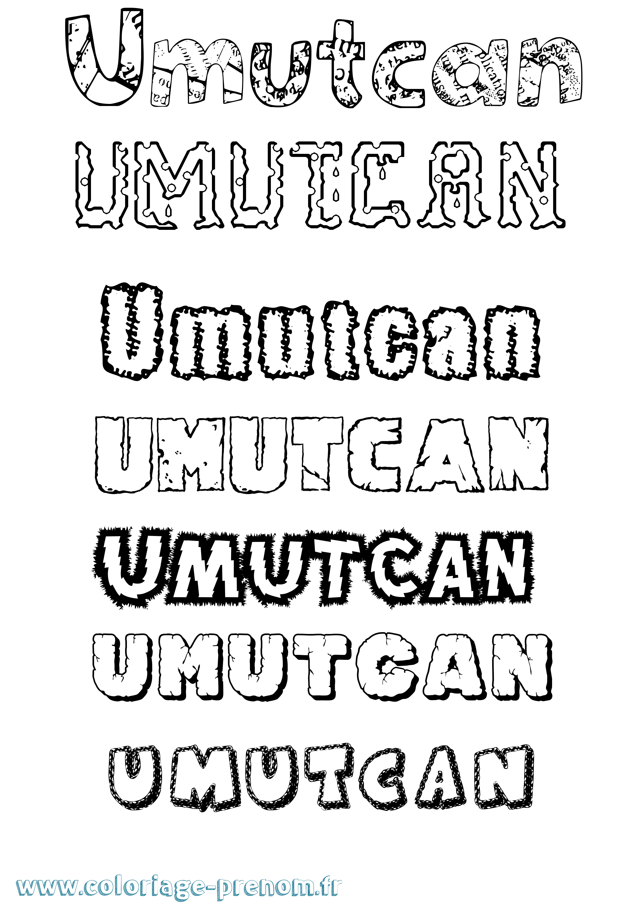 Coloriage Umutcan Destructuré Coloriage prénom Umutcan Destructuré