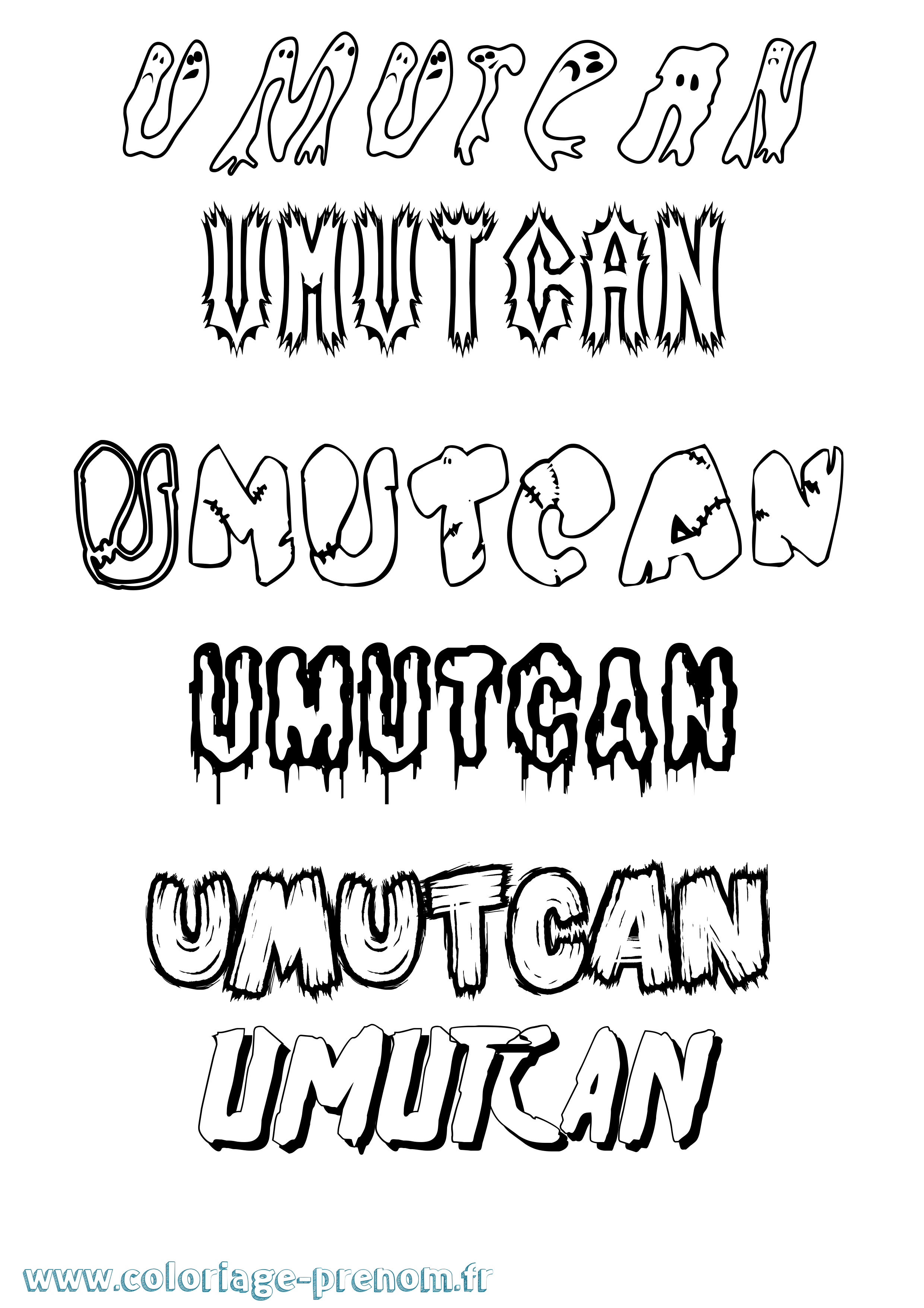 Coloriage Umutcan Frisson Coloriage prénom Umutcan Frisson