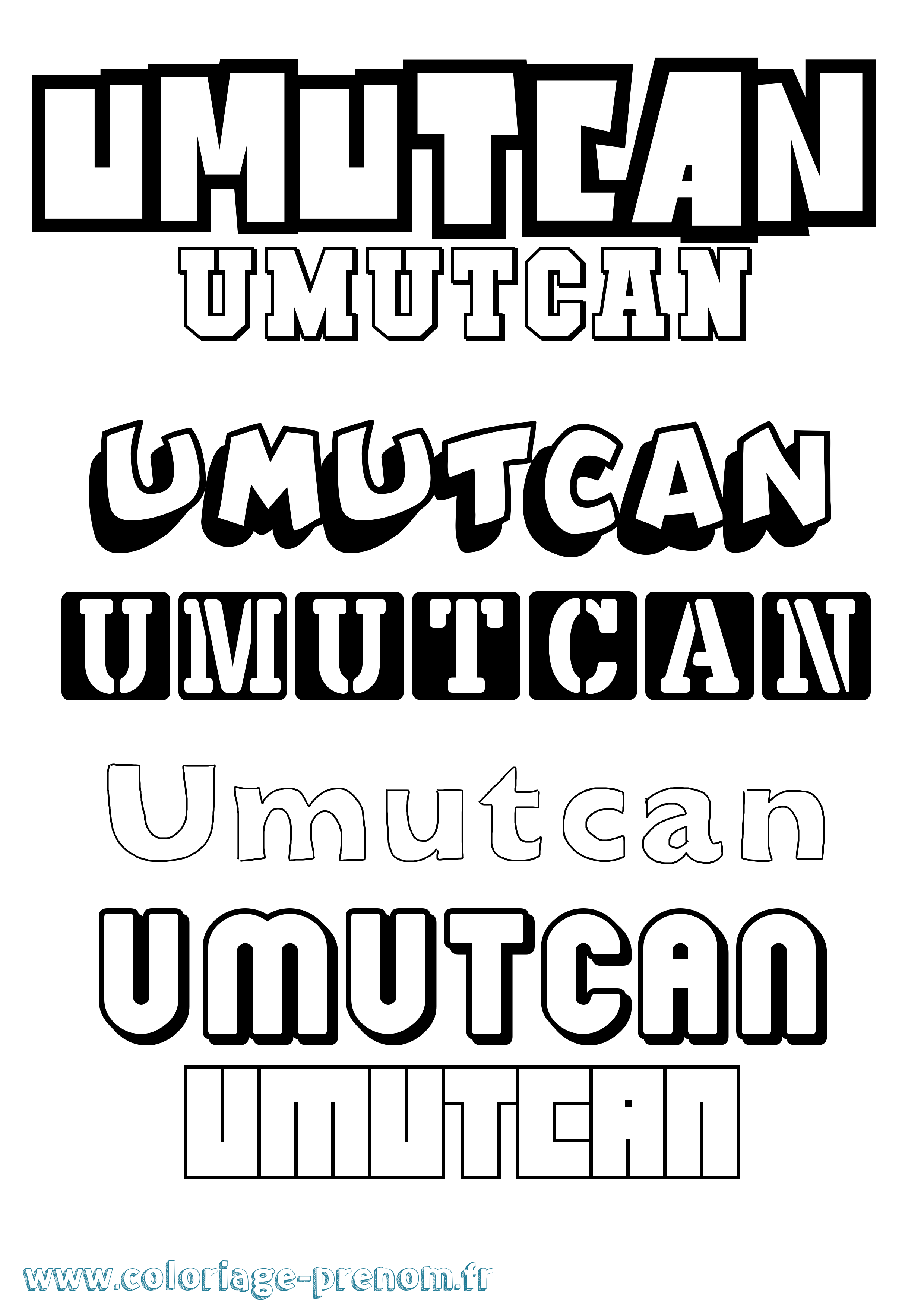 Coloriage Umutcan Simple Coloriage prénom Umutcan Simple