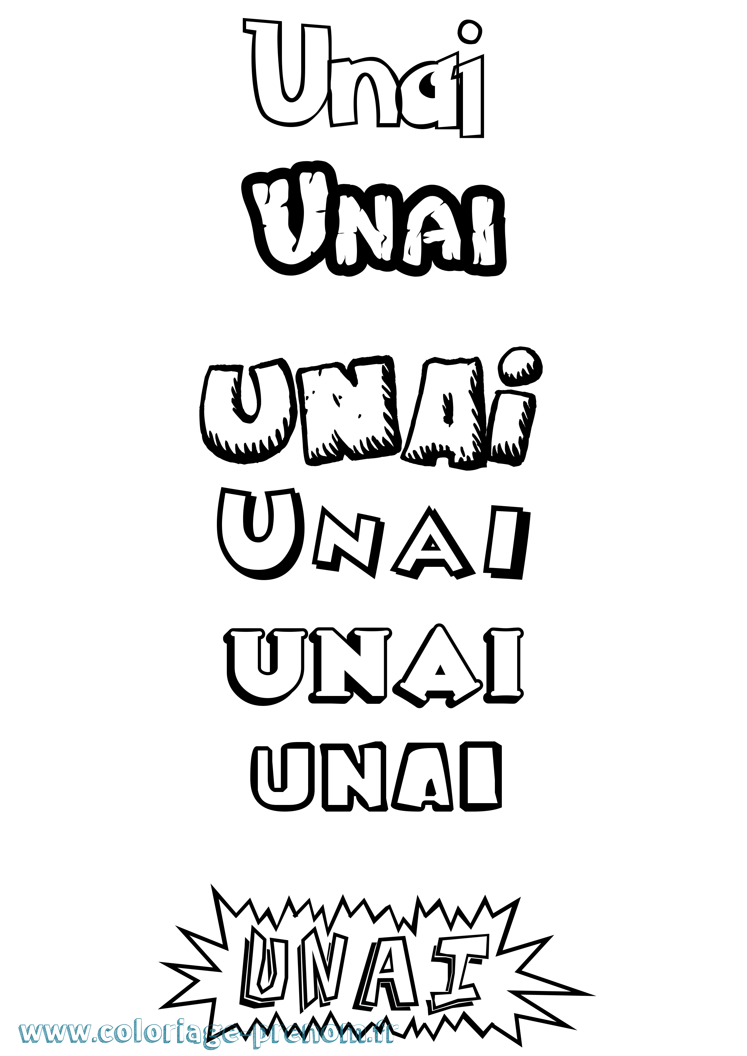 Coloriage Unai Dessin Animé Coloriage prénom Unai Dessin Animé