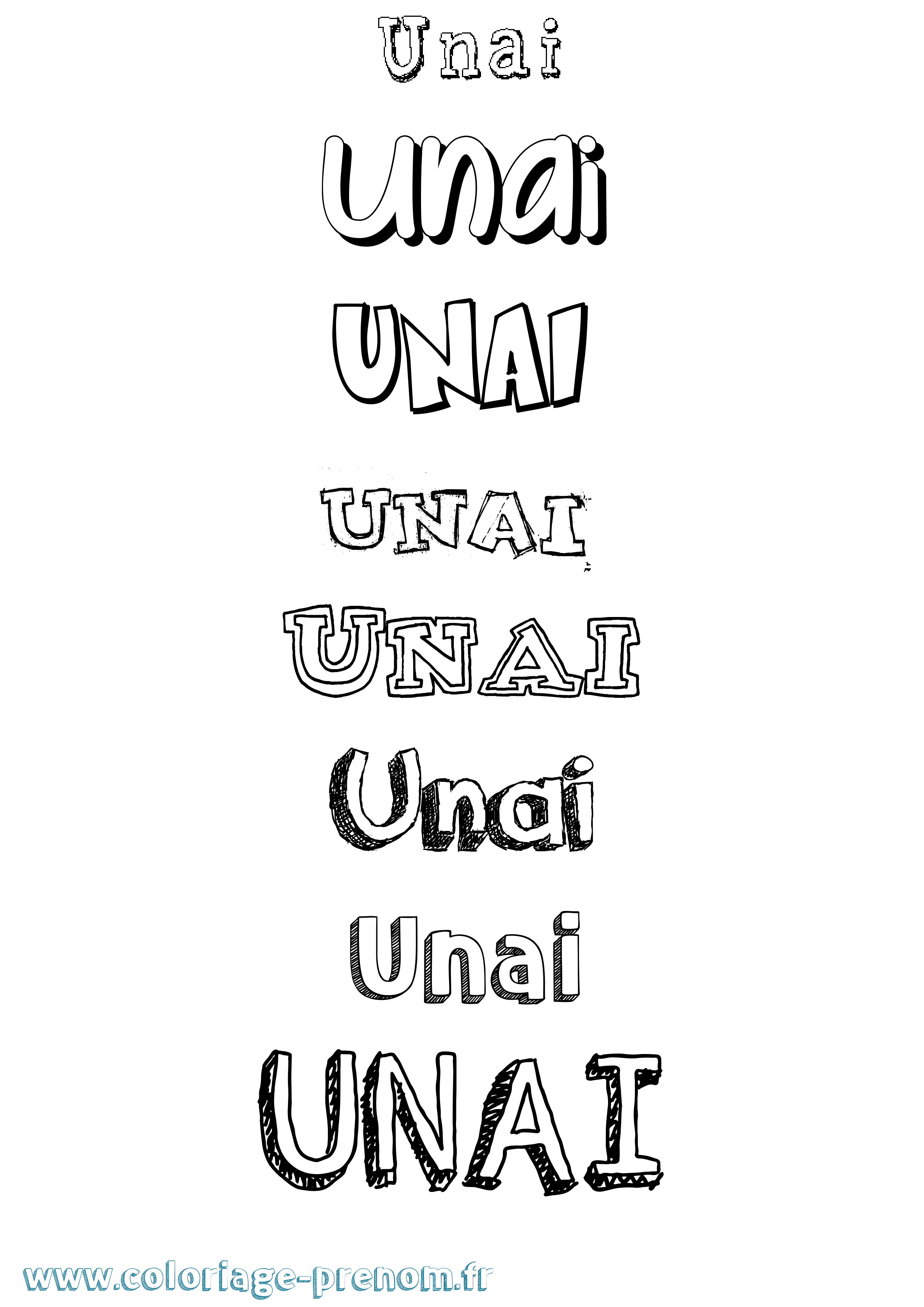 Coloriage Unai Dessiné Coloriage prénom Unai Dessiné