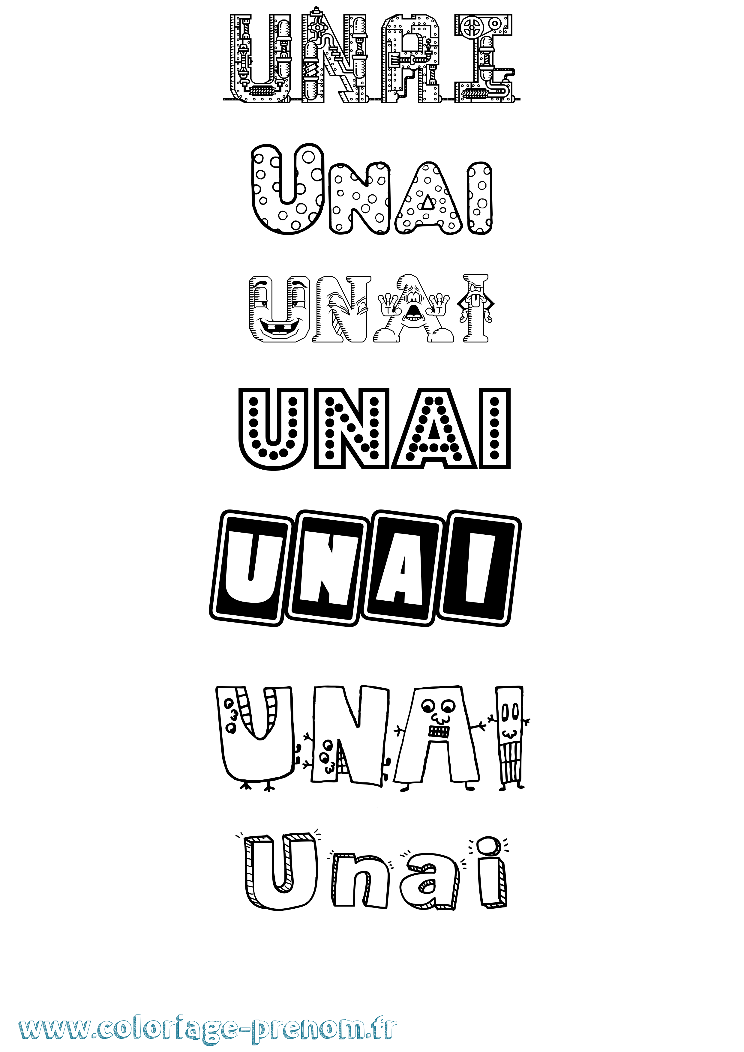 Coloriage Unai Fun Coloriage prénom Unai Fun