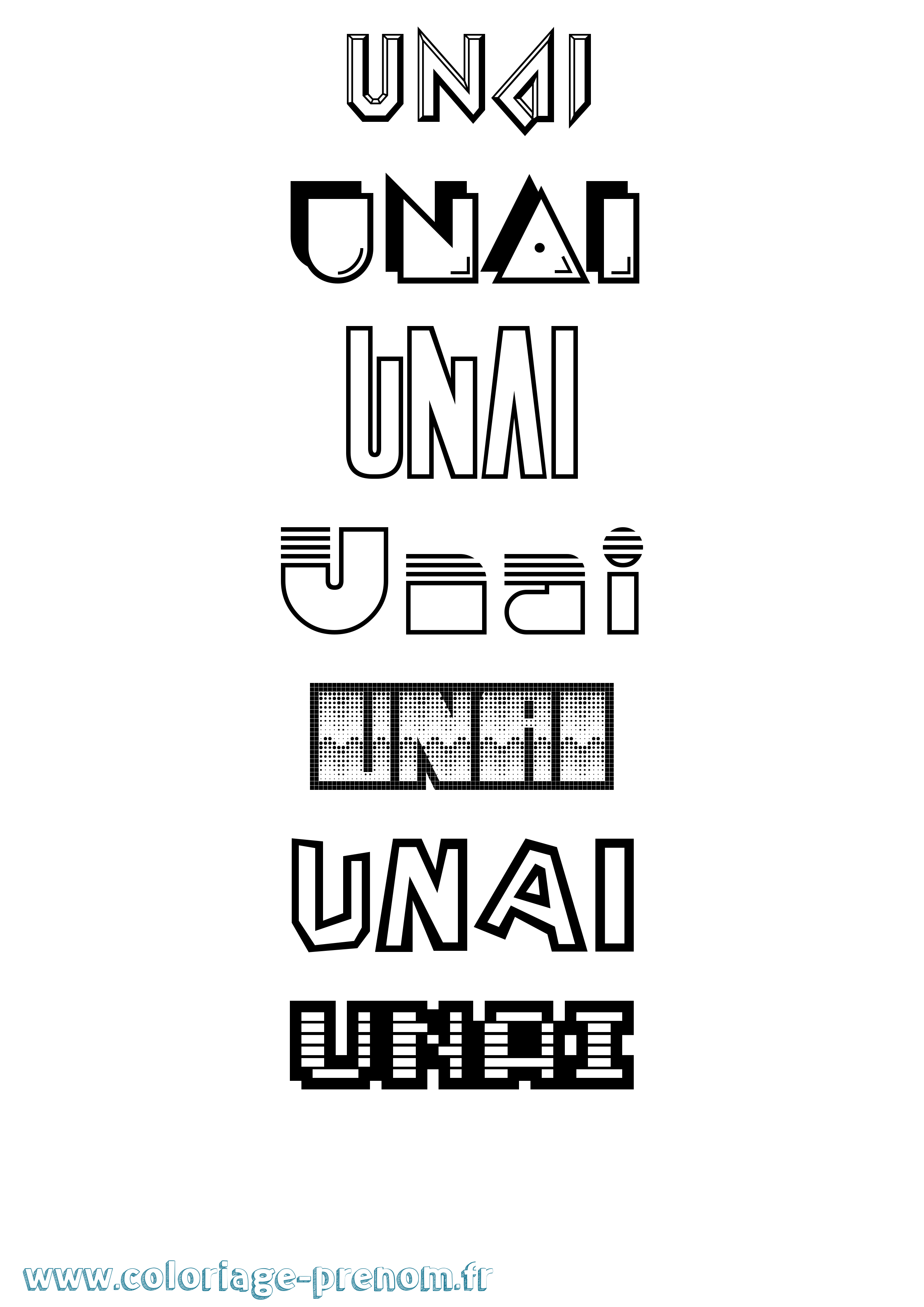 Coloriage Unai Jeux Vidéos Coloriage prénom Unai Jeux Vidéos