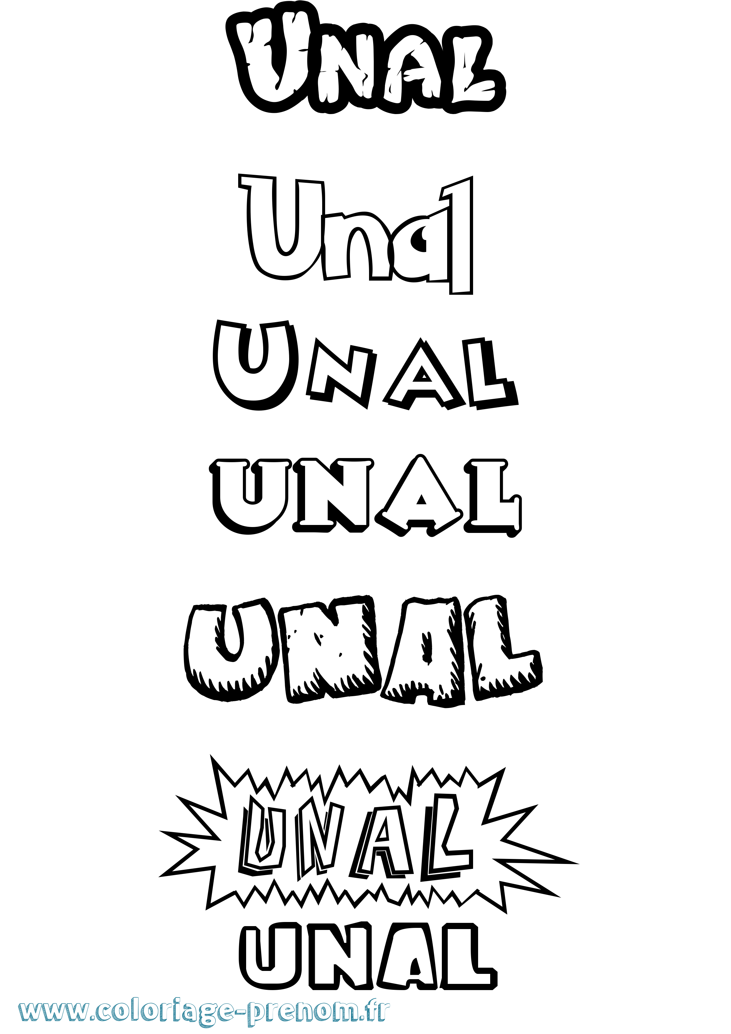 Coloriage Unal Dessin Animé Coloriage prénom Unal Dessin Animé