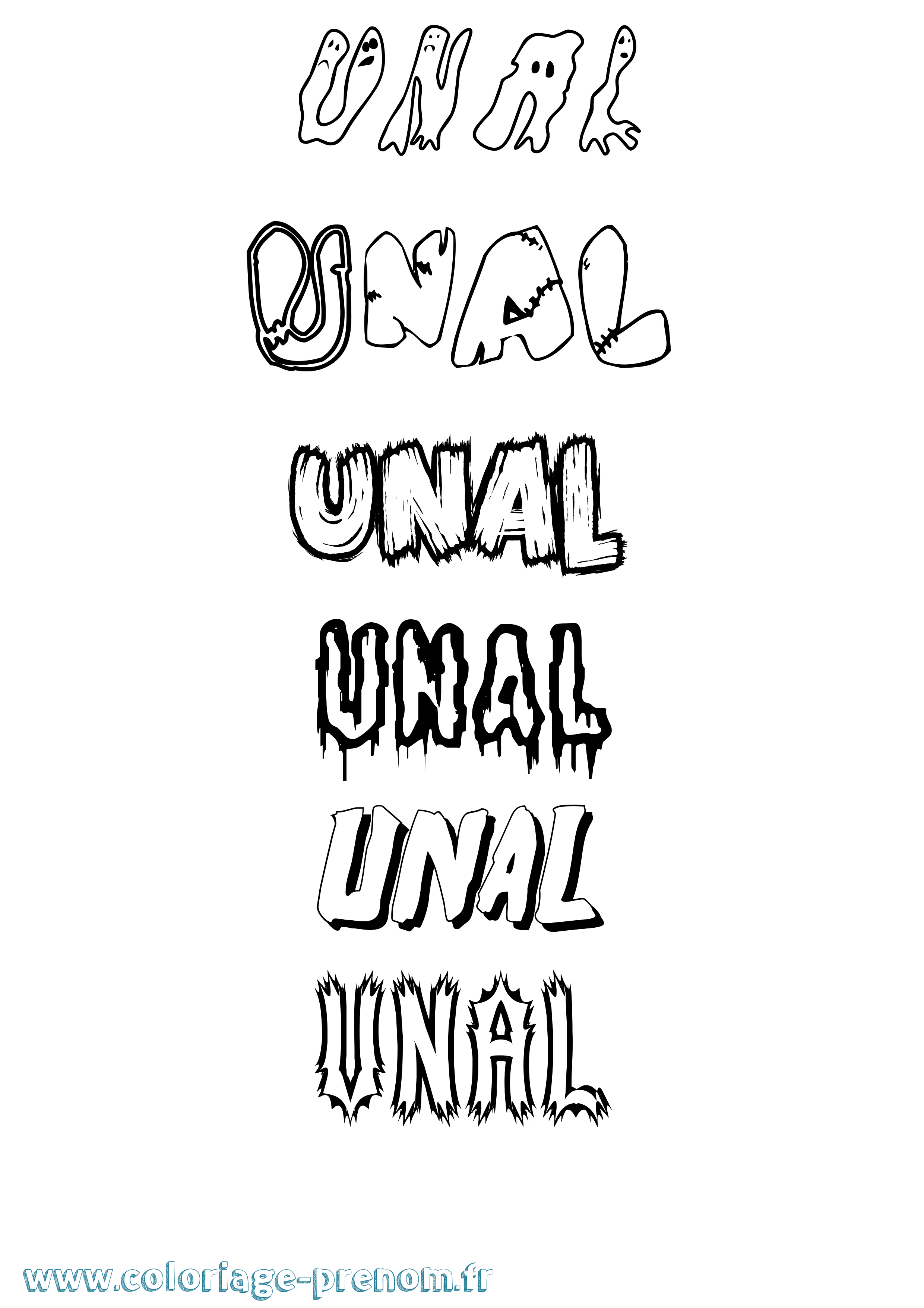 Coloriage Unal Frisson Coloriage prénom Unal Frisson