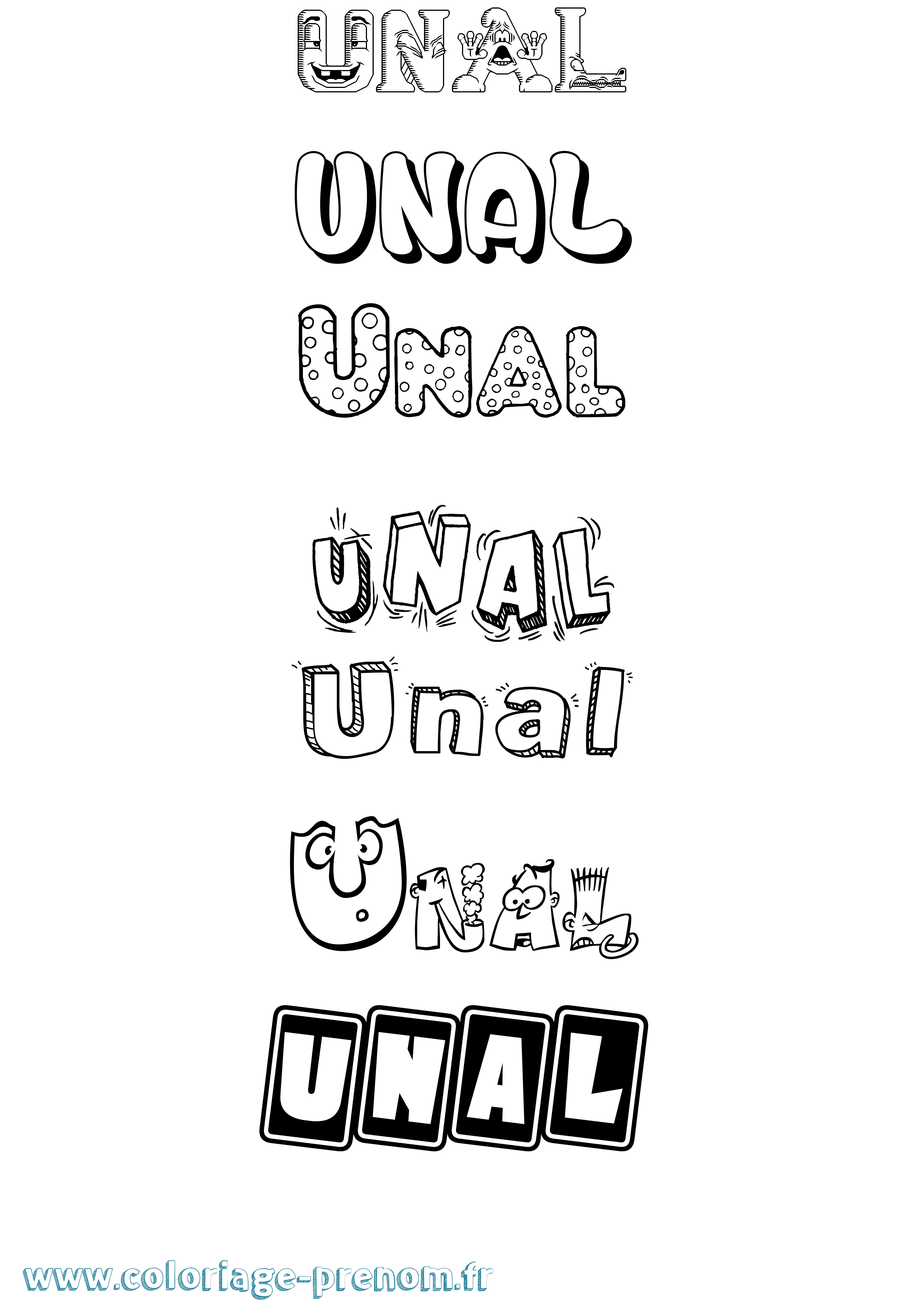 Coloriage Unal Fun Coloriage prénom Unal Fun