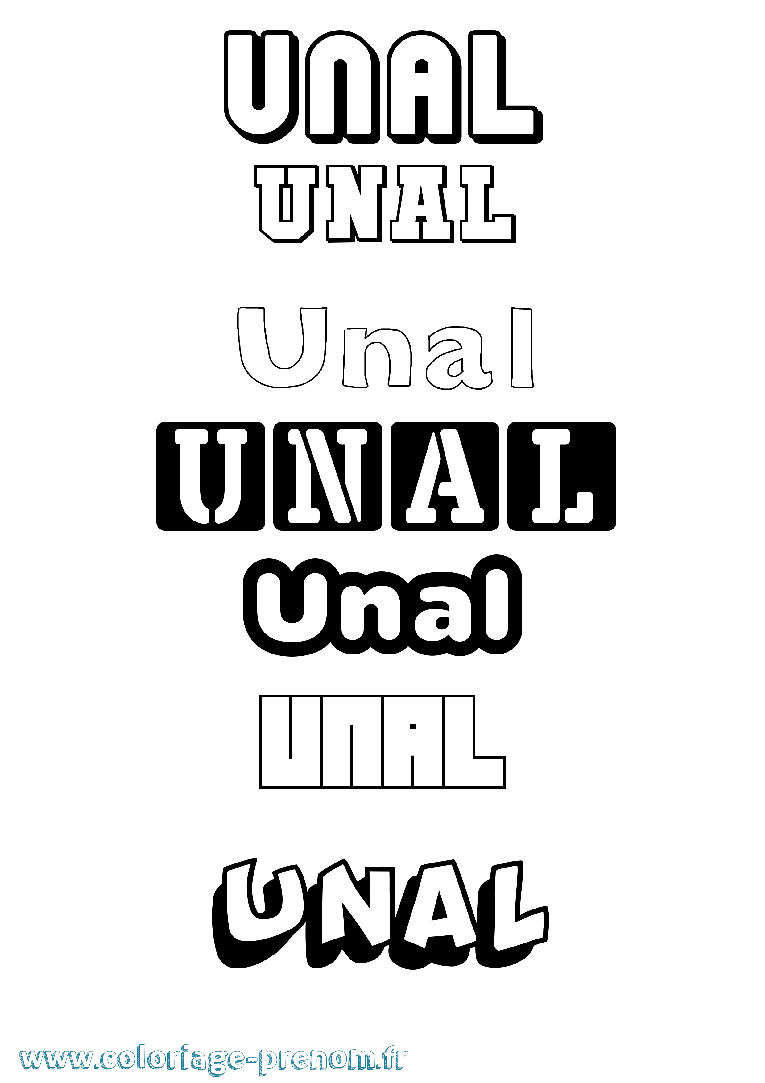 Coloriage Unal Simple Coloriage prénom Unal Simple