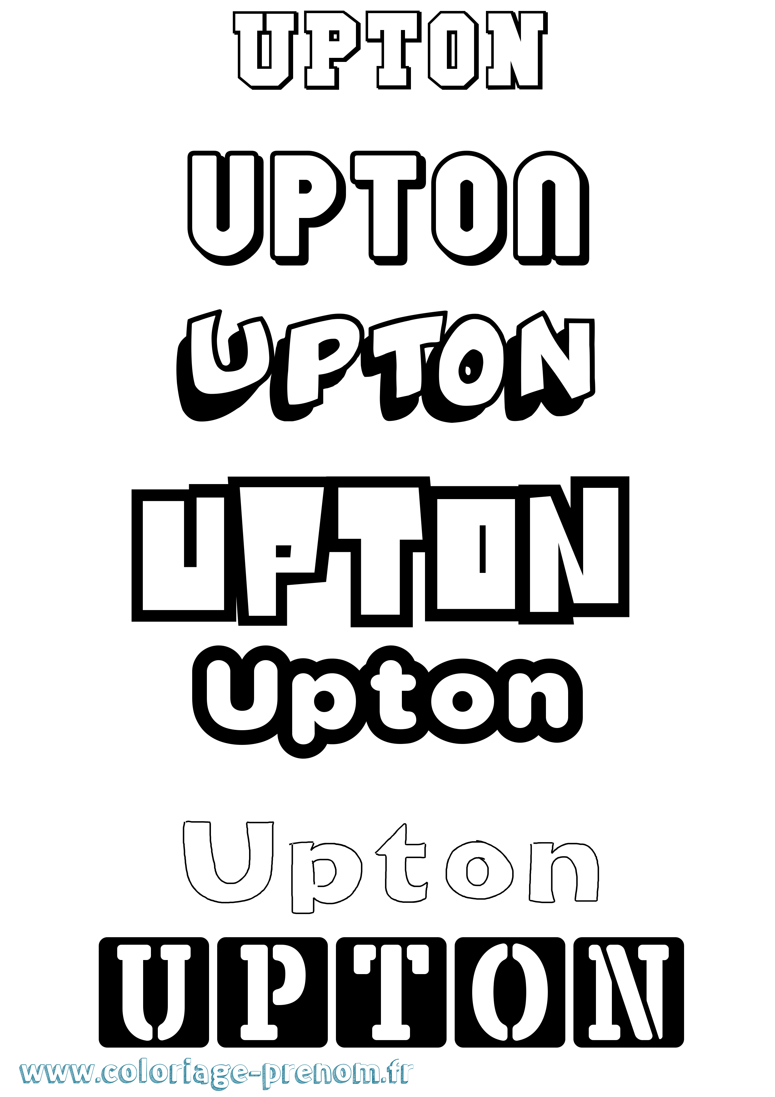 Coloriage prénom Upton Simple