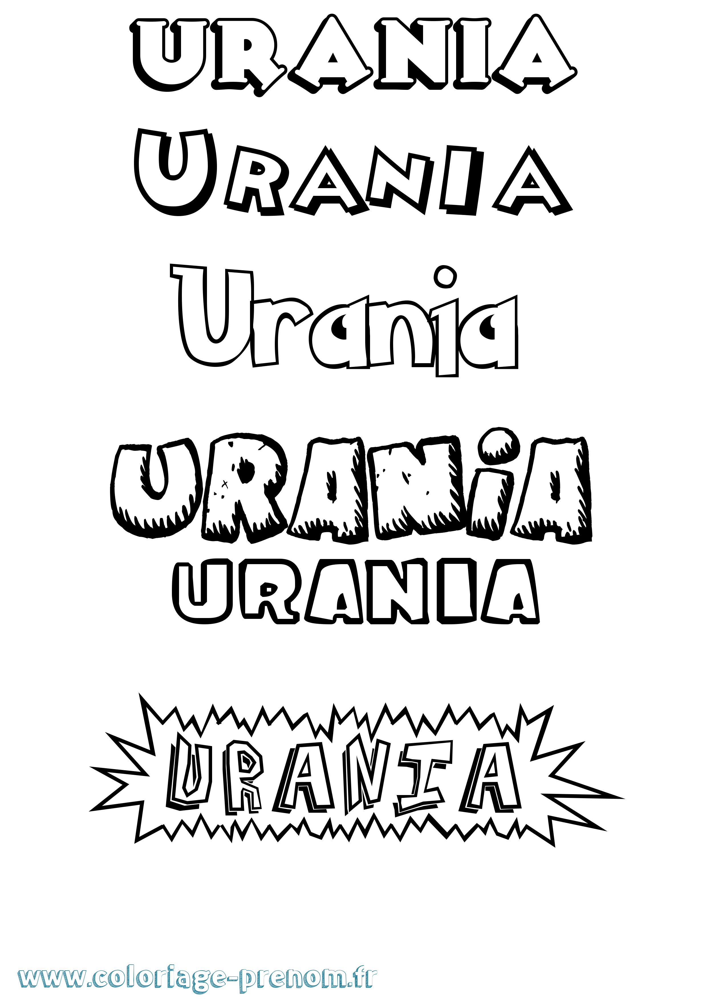 Coloriage prénom Urania Dessin Animé