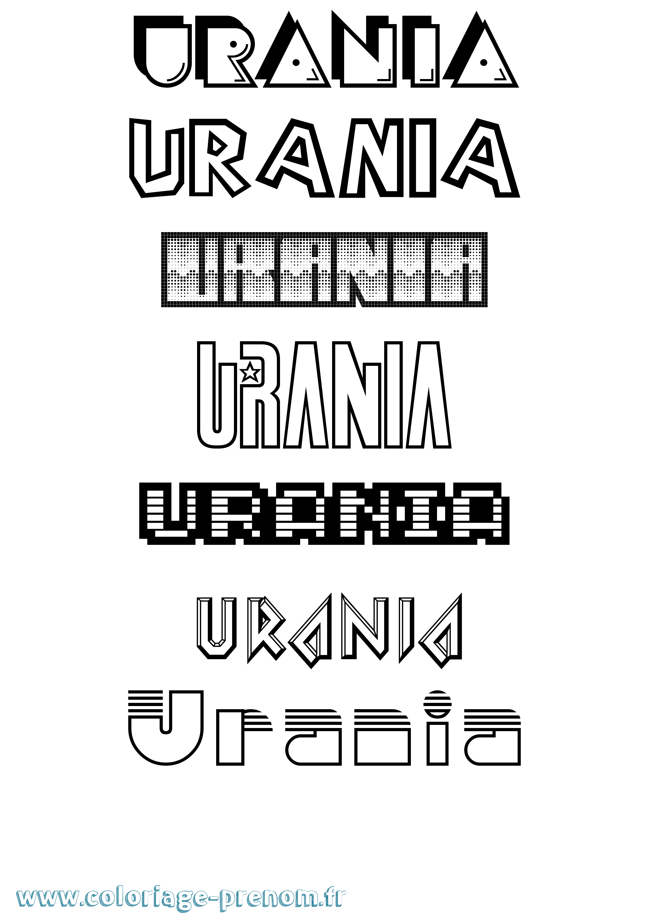 Coloriage prénom Urania Jeux Vidéos