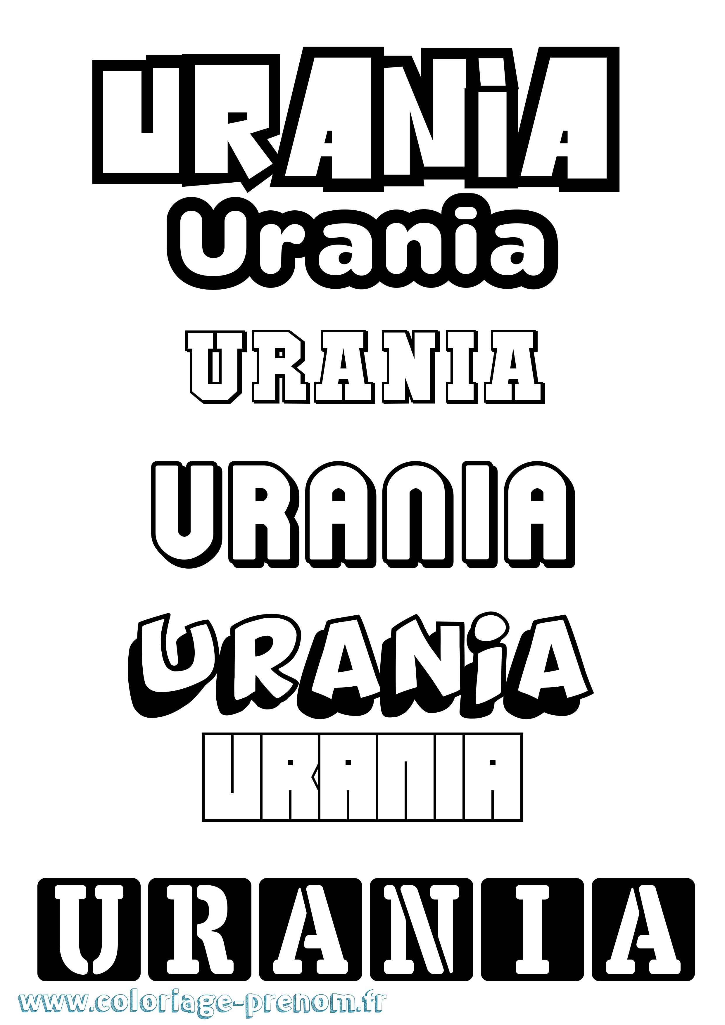 Coloriage prénom Urania Simple