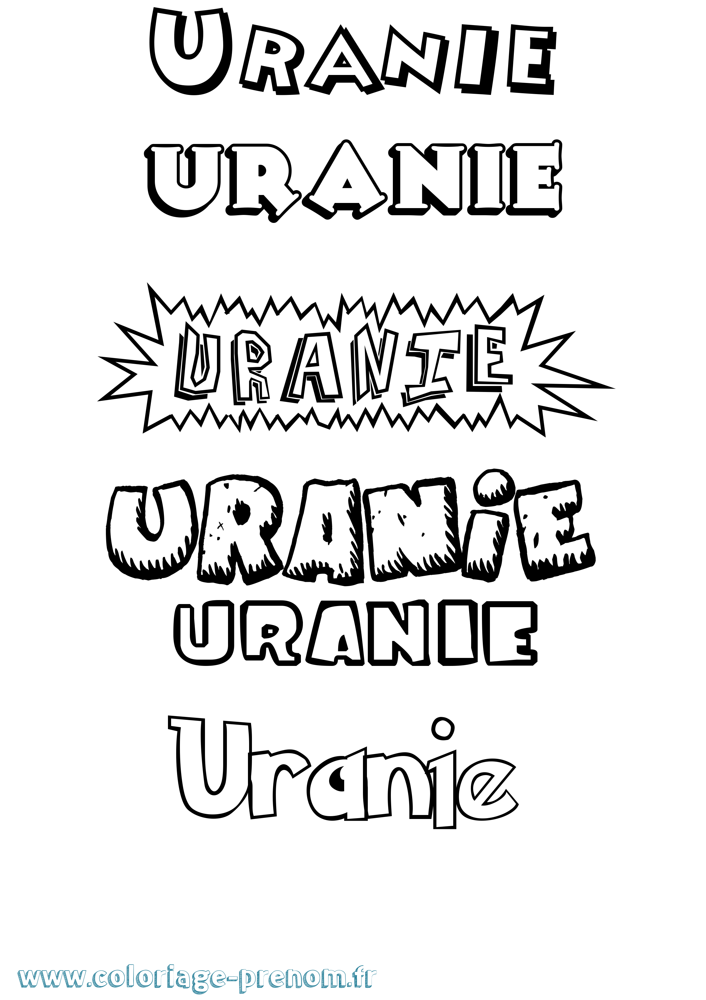Coloriage prénom Uranie Dessin Animé