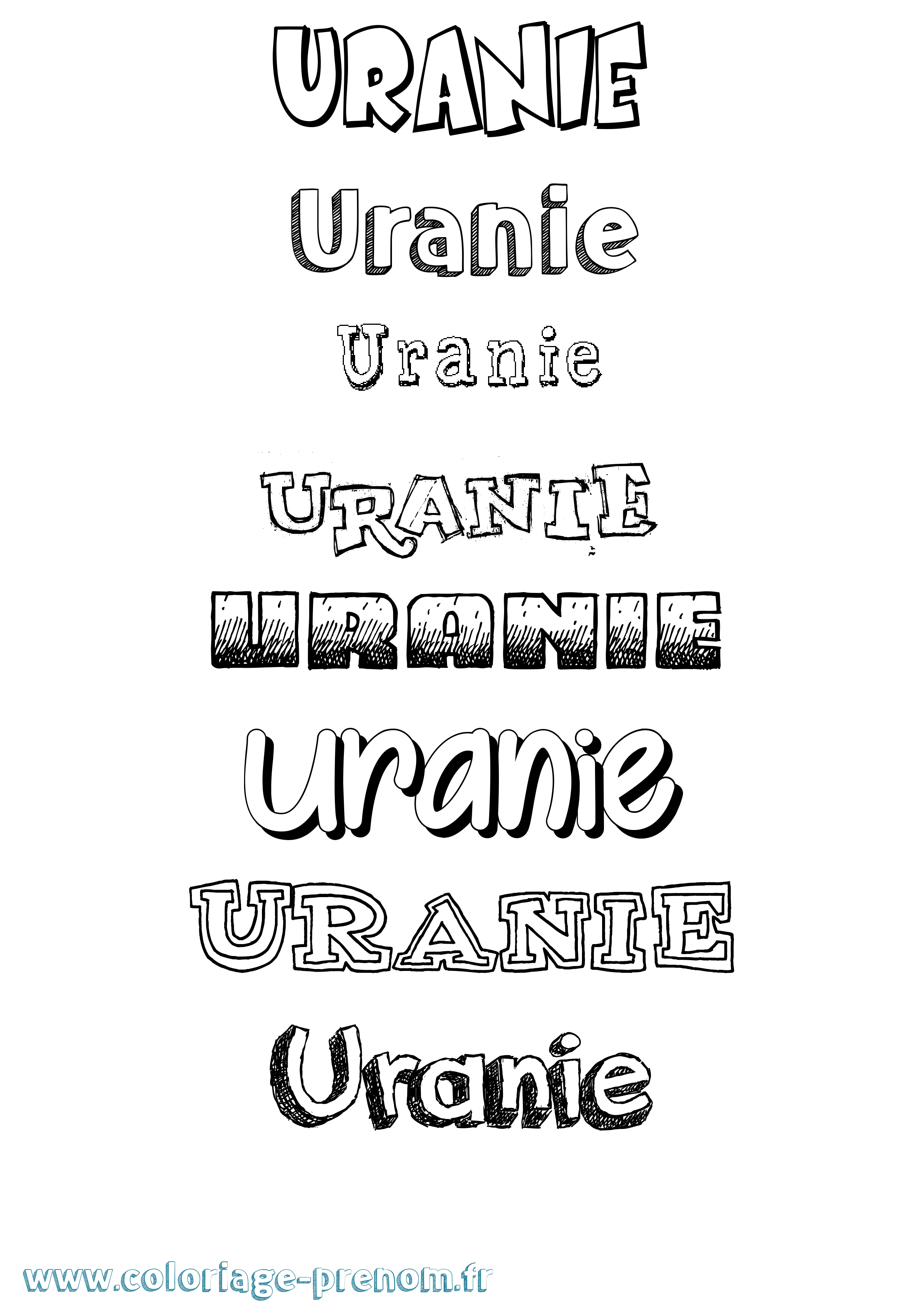 Coloriage prénom Uranie Dessiné