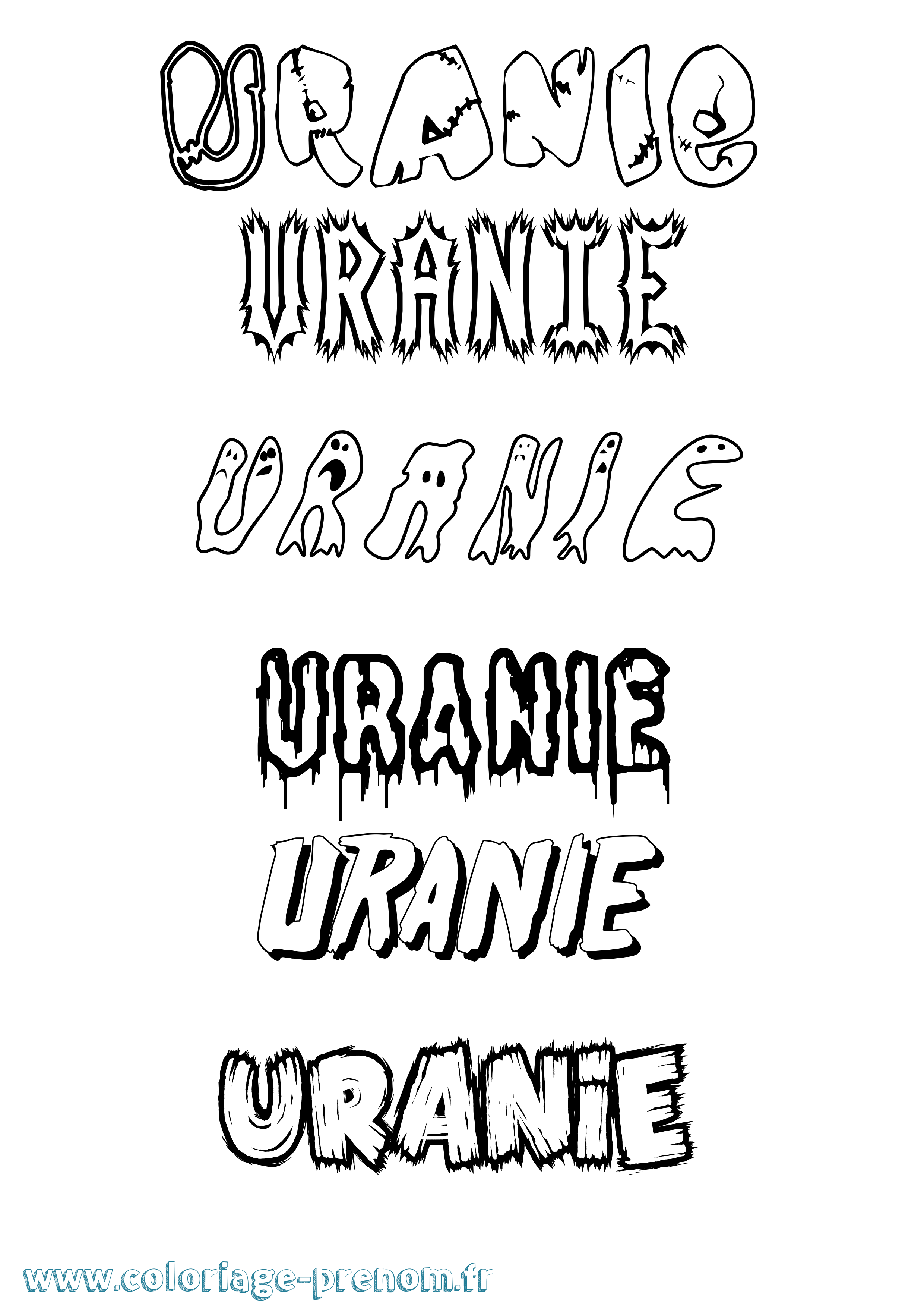Coloriage prénom Uranie Frisson