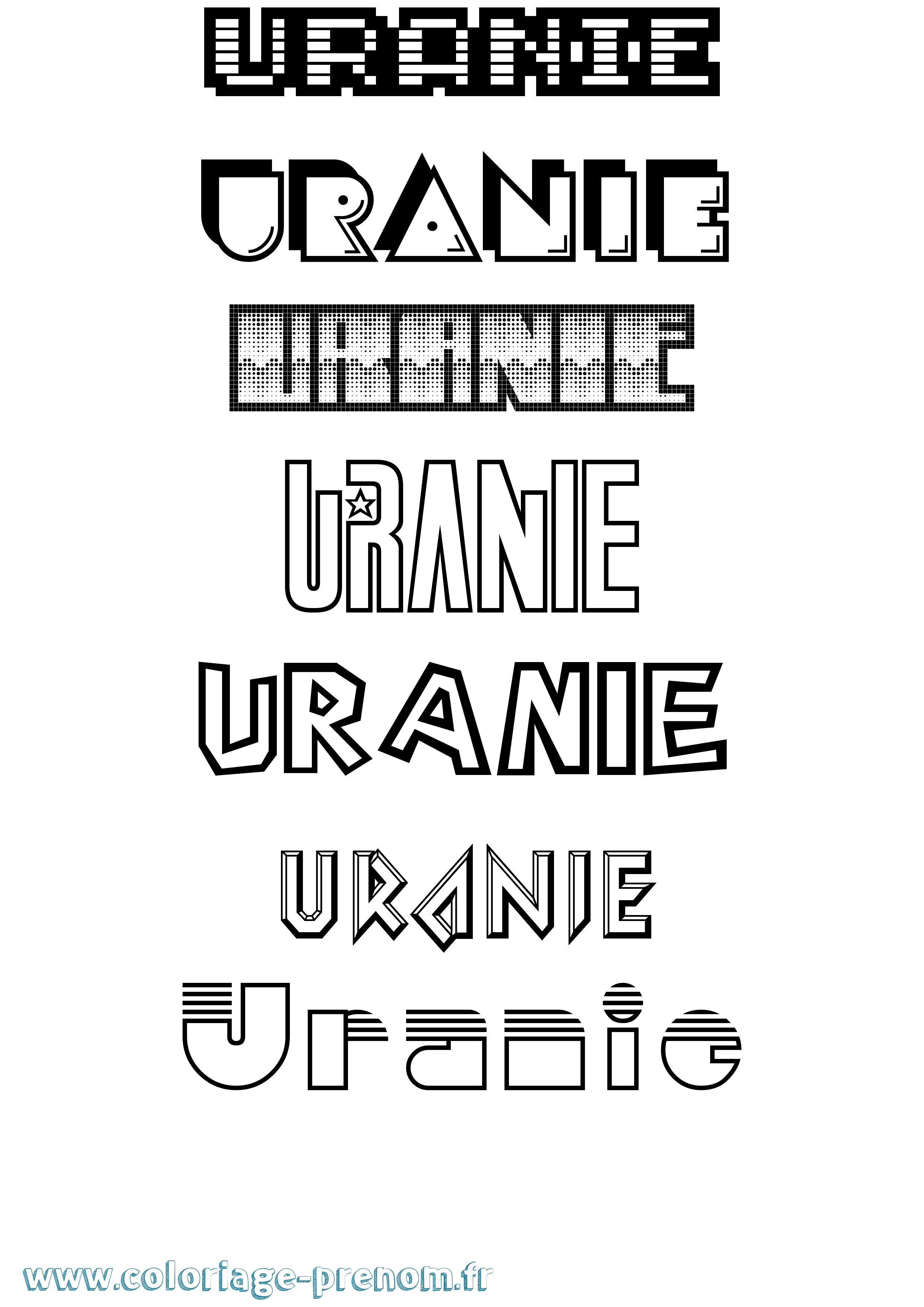 Coloriage prénom Uranie Jeux Vidéos