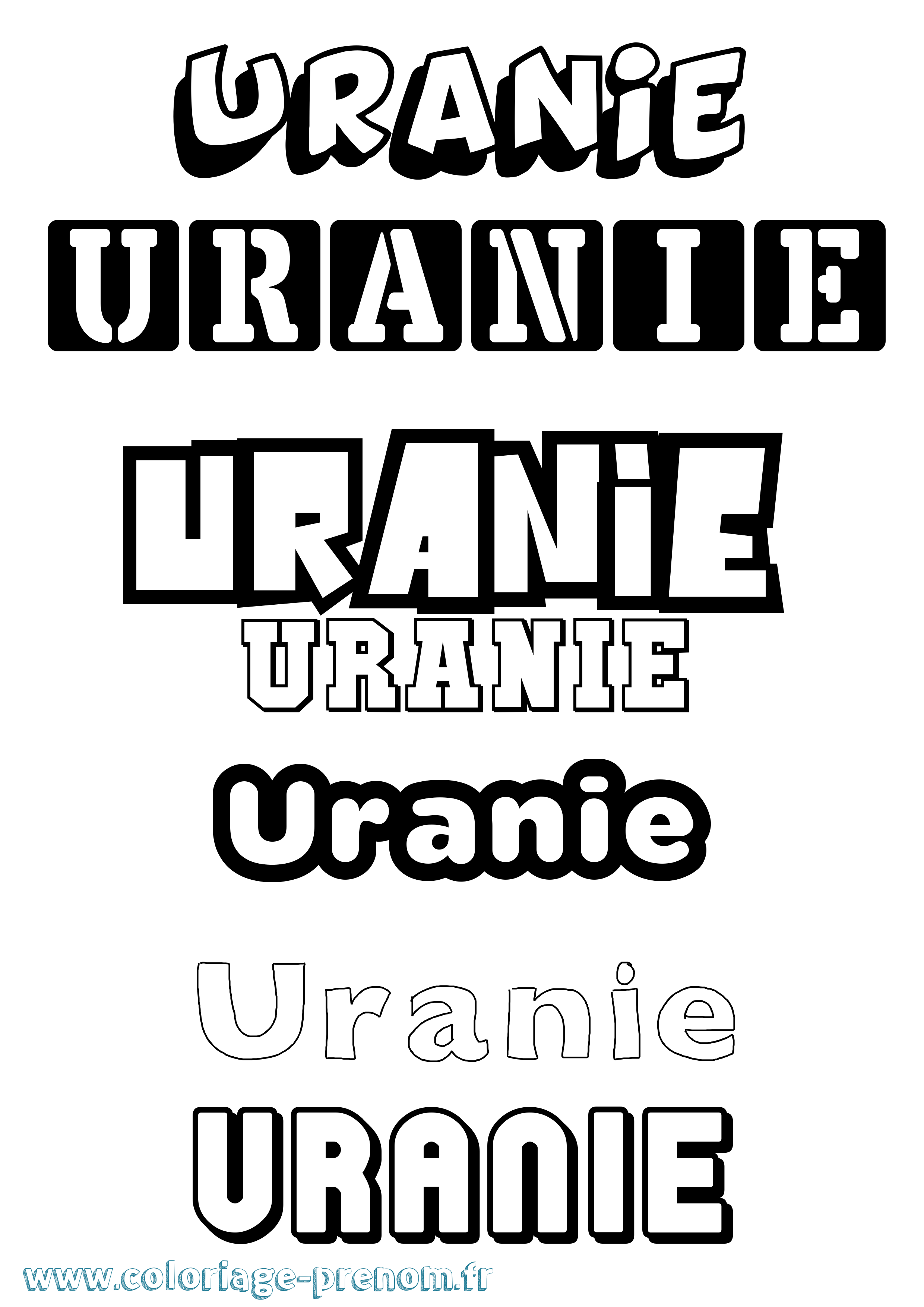 Coloriage prénom Uranie Simple
