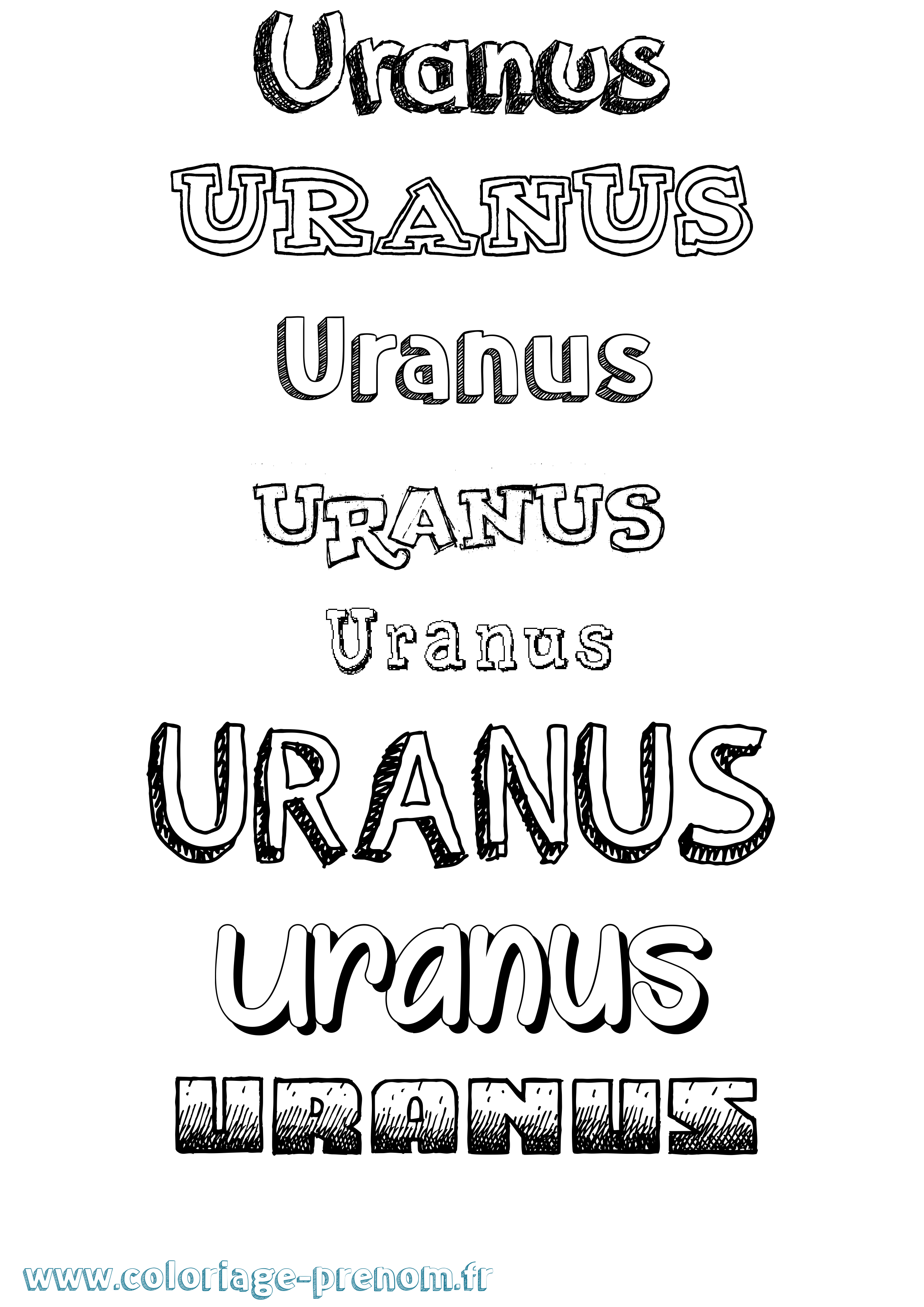 Coloriage prénom Uranus