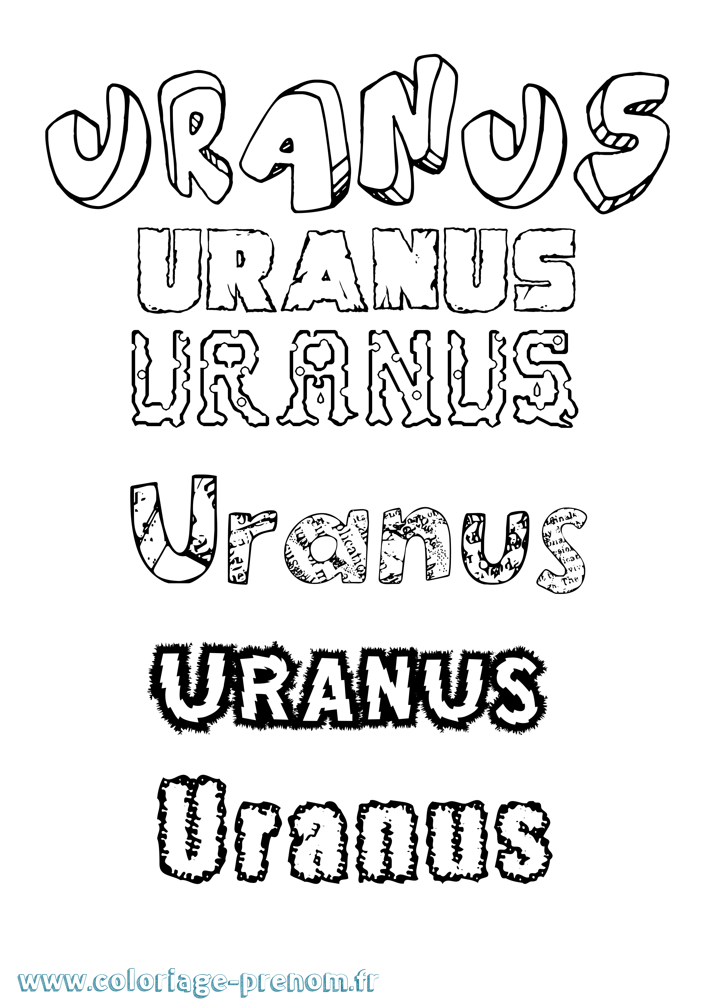 Coloriage Destructuré Coloriage prénom Uranus Imprimer ce coloriage Destructuré