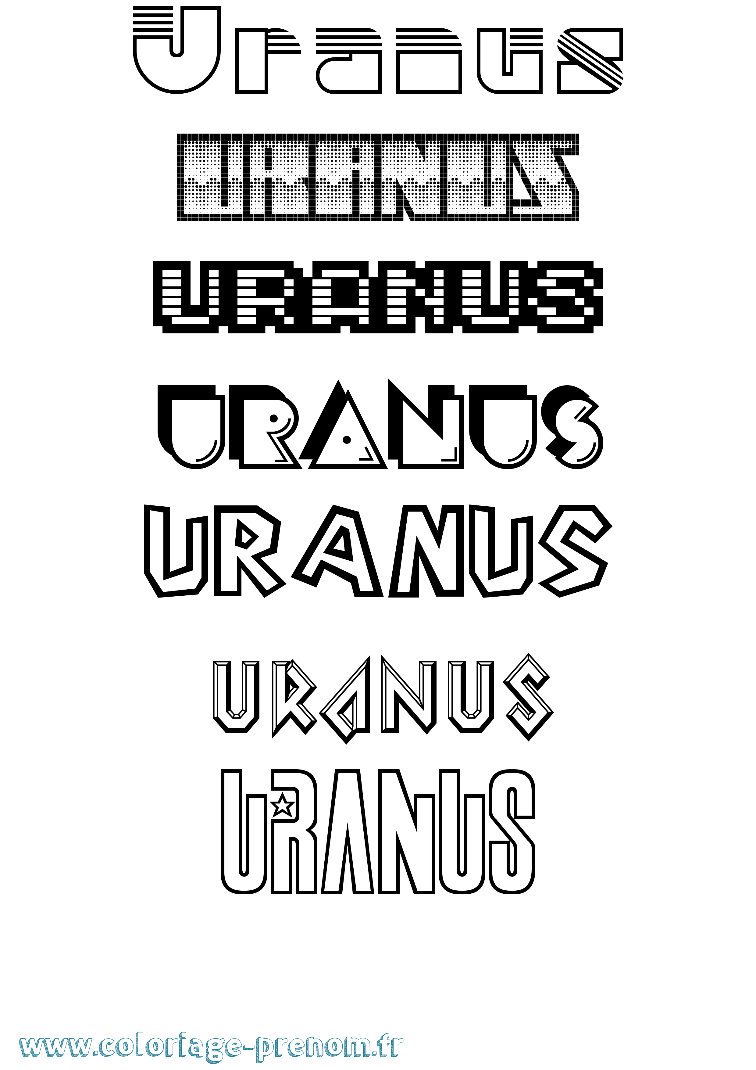 Coloriage prénom Uranus