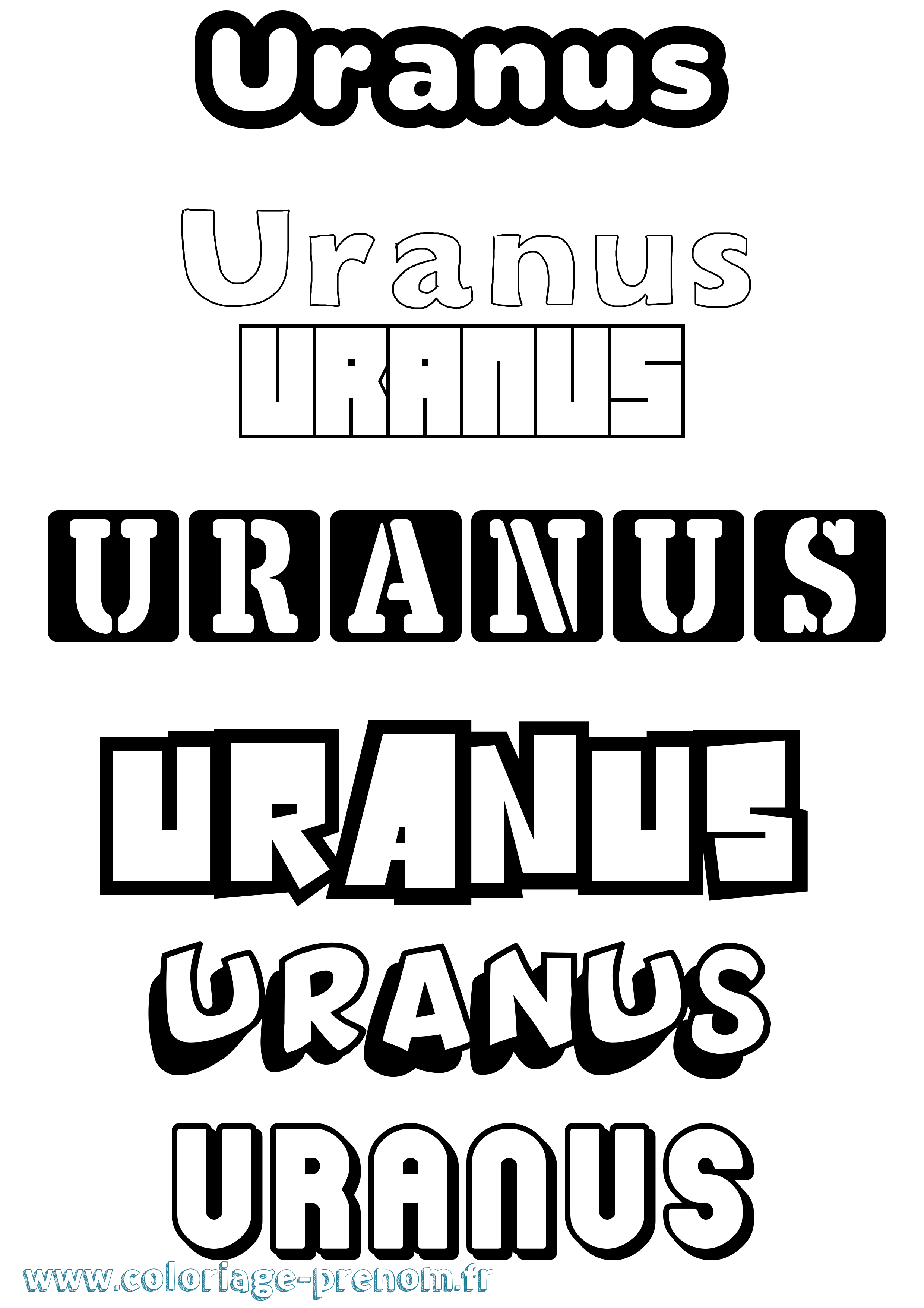 Coloriage prénom Uranus Simple