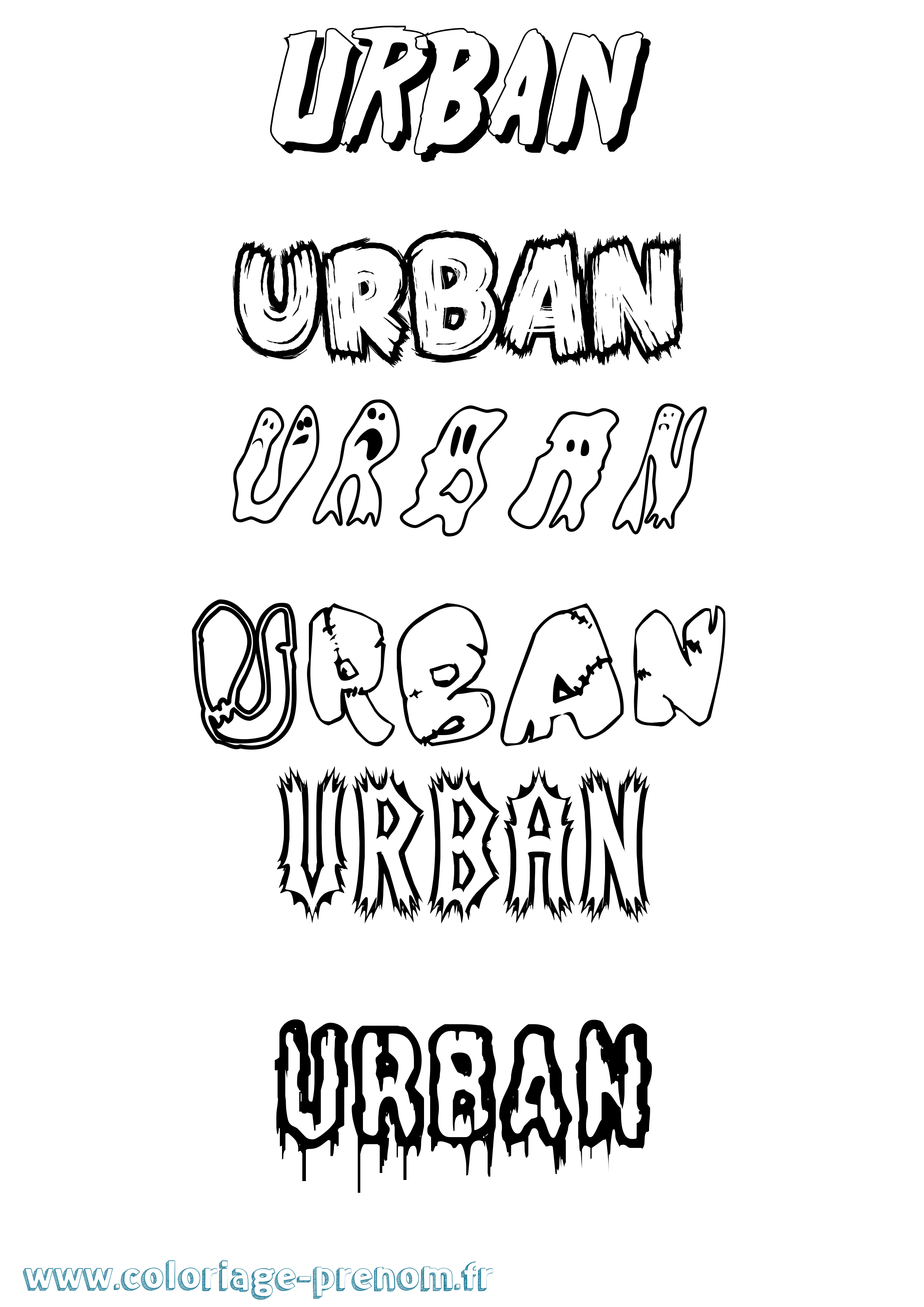 Coloriage prénom Urban Frisson