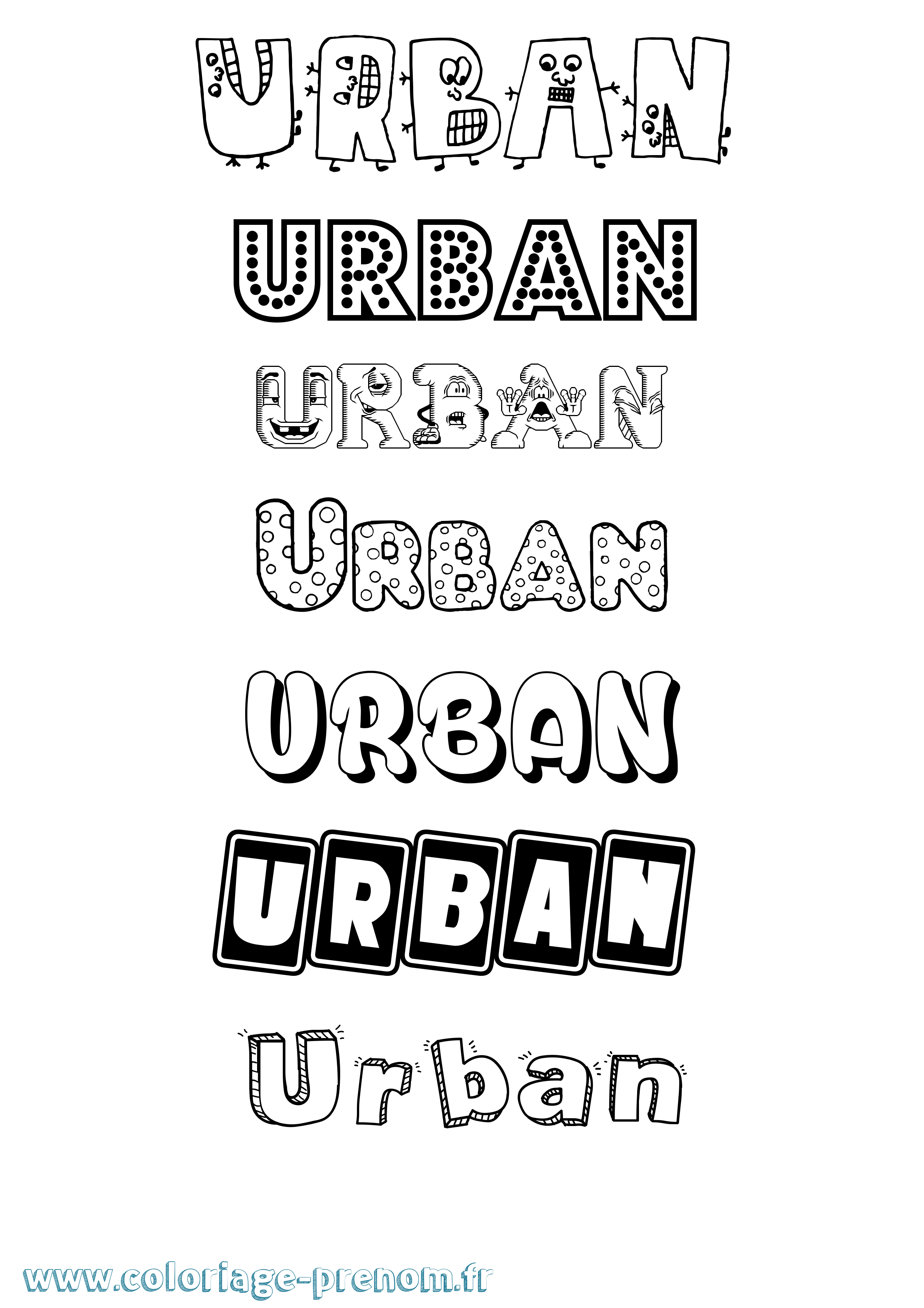 Coloriage prénom Urban Fun