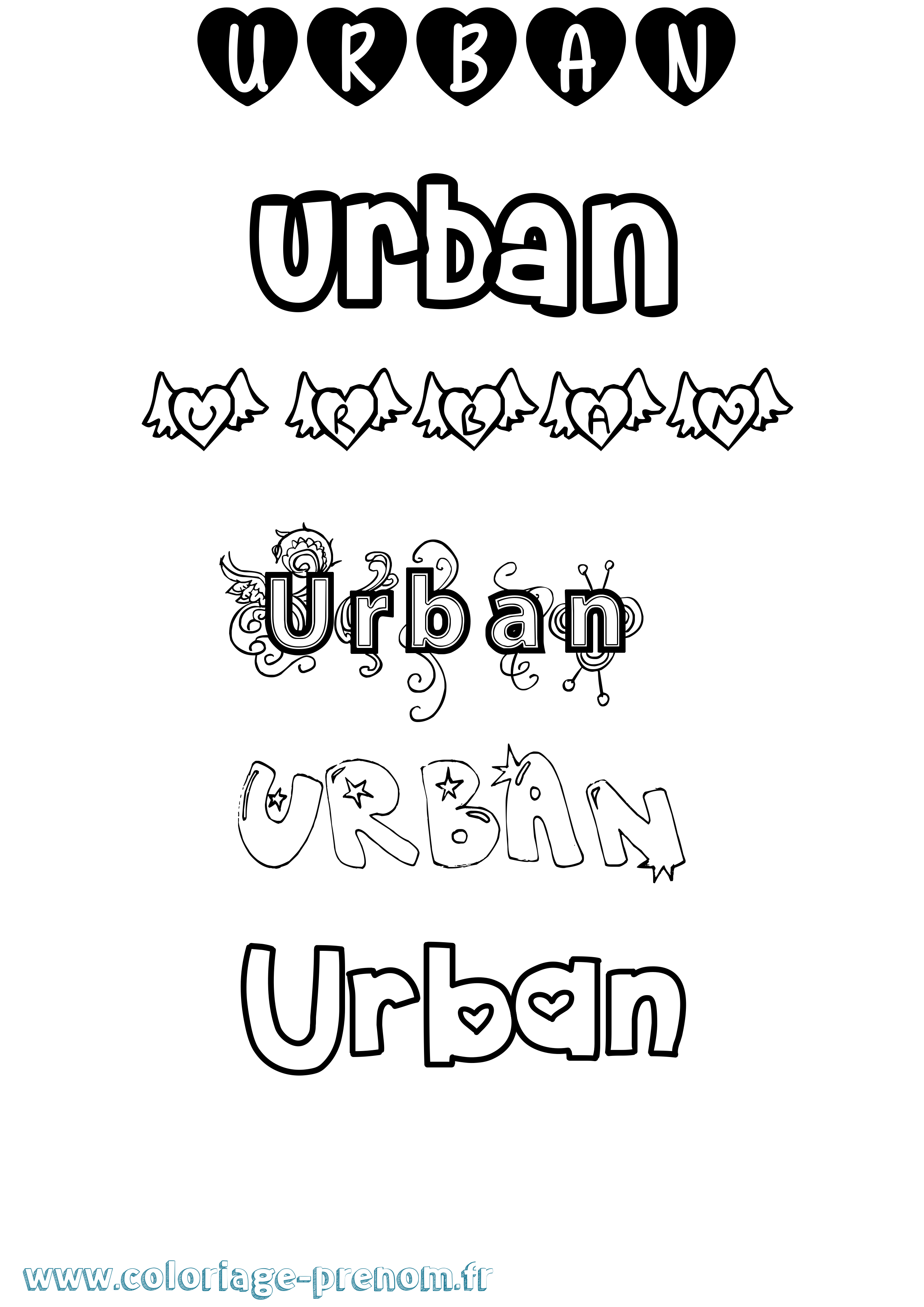 Coloriage prénom Urban Girly