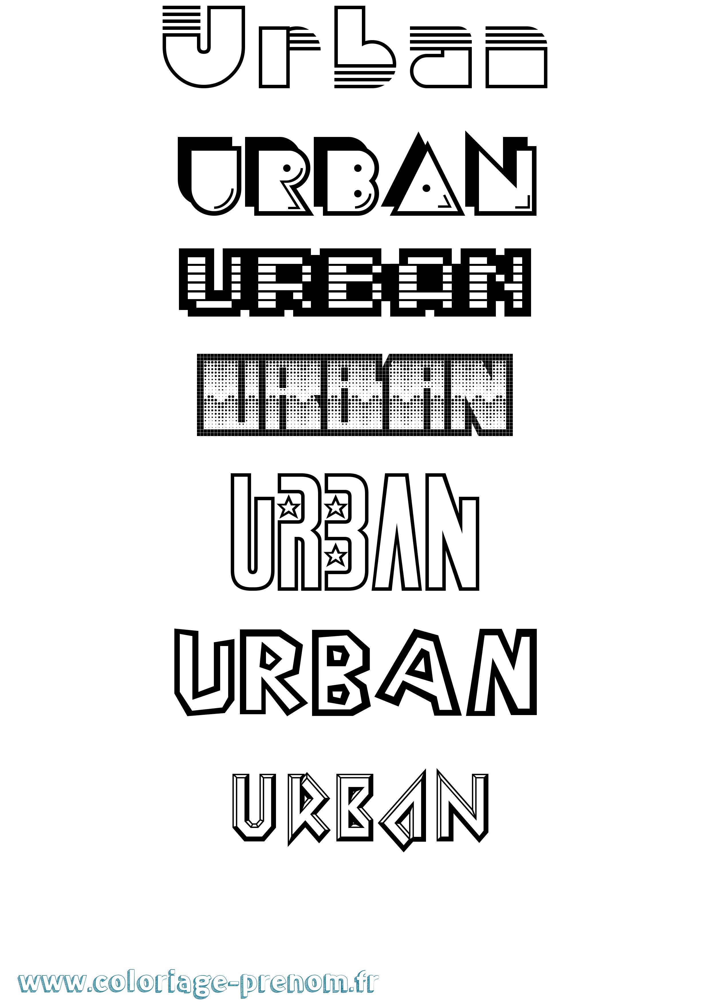 Coloriage prénom Urban Jeux Vidéos