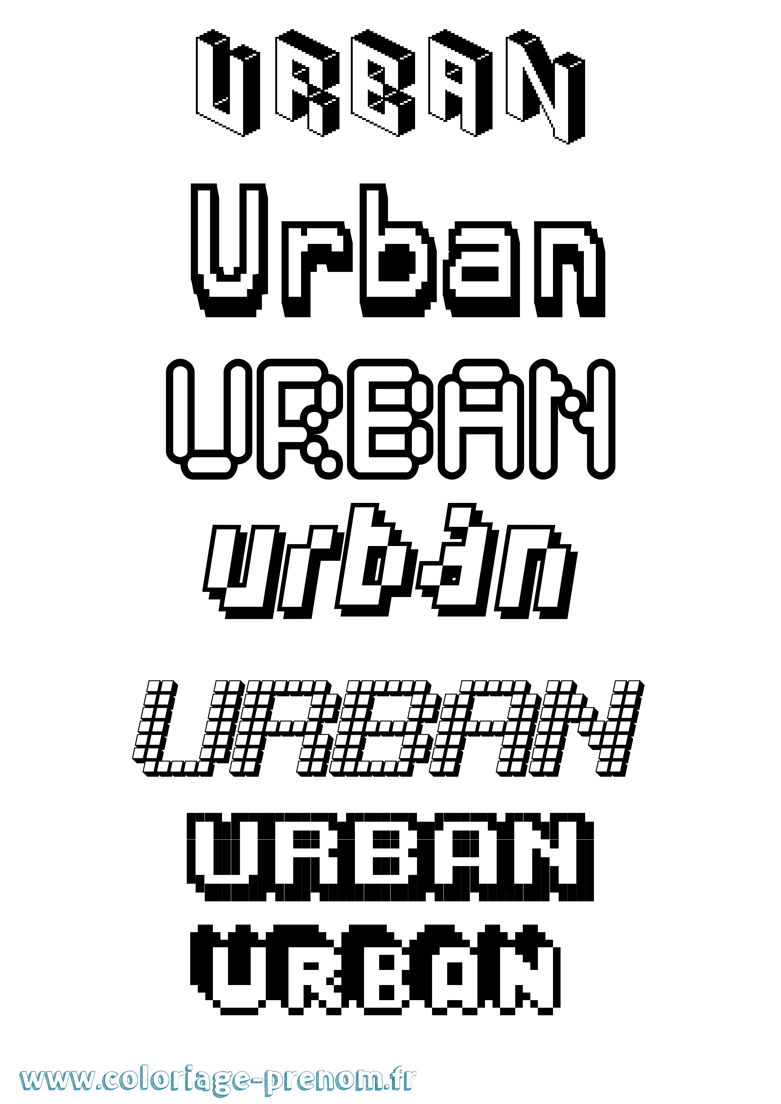 Coloriage prénom Urban Pixel