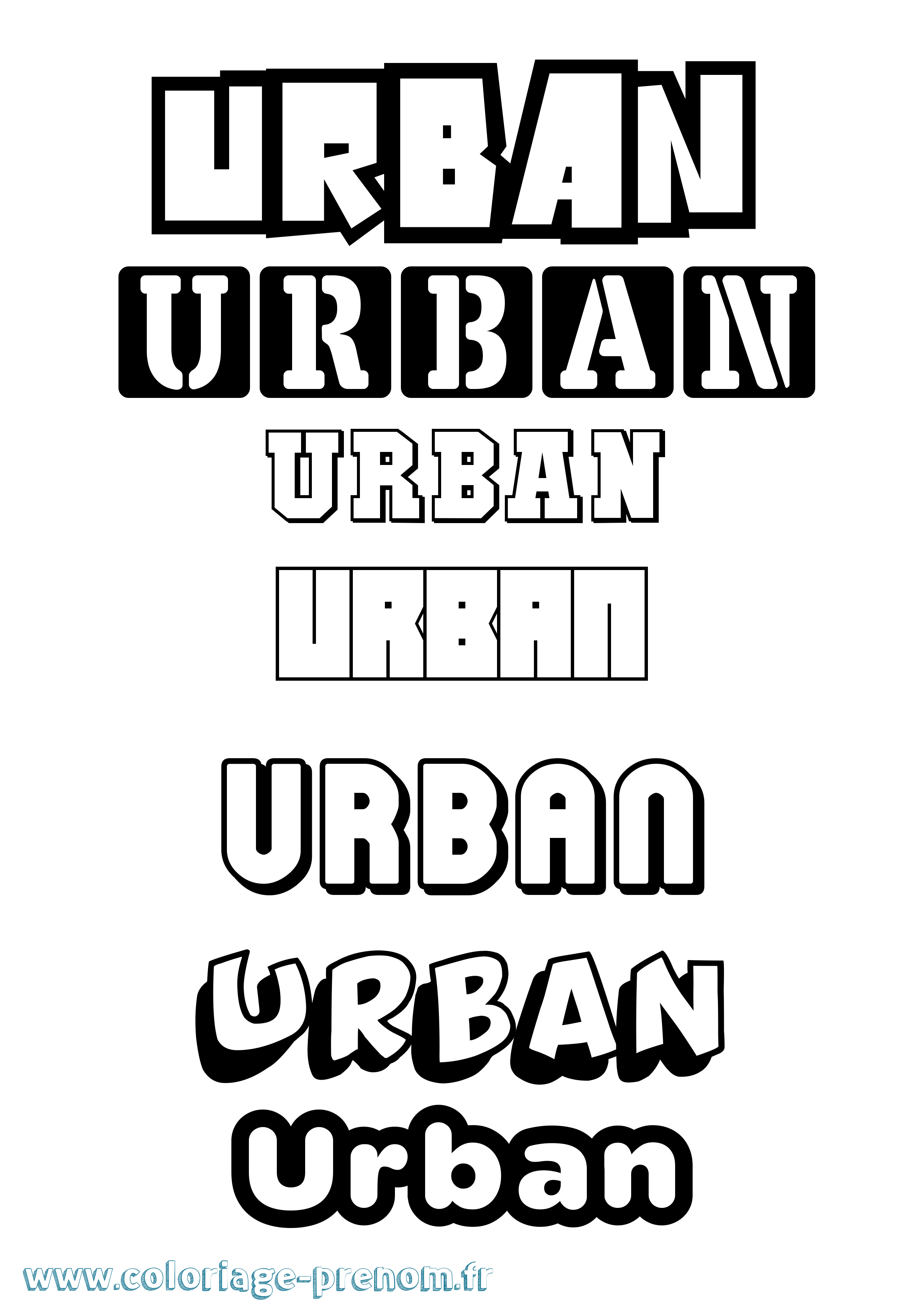Coloriage prénom Urban Simple