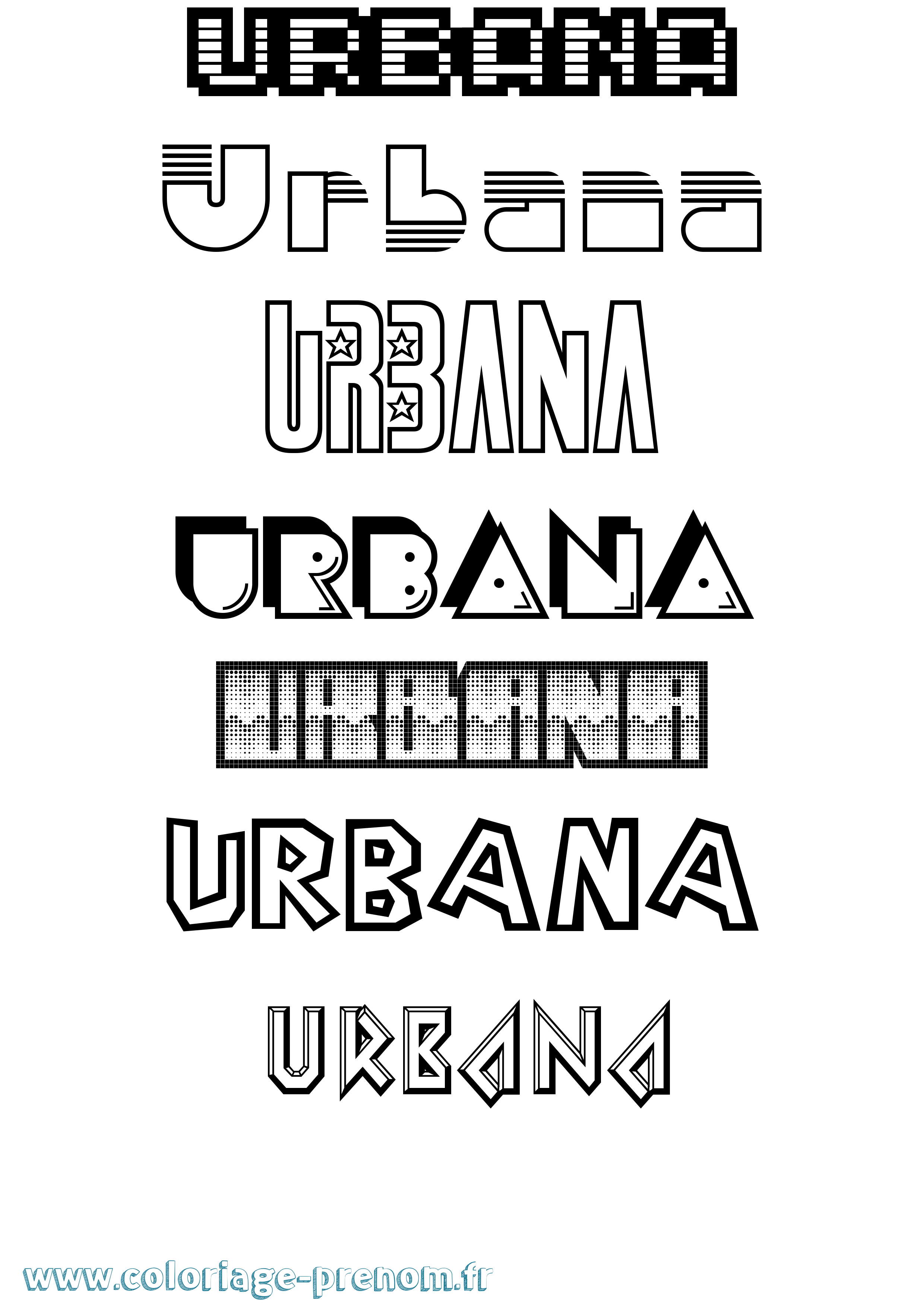 Coloriage prénom Urbana Jeux Vidéos
