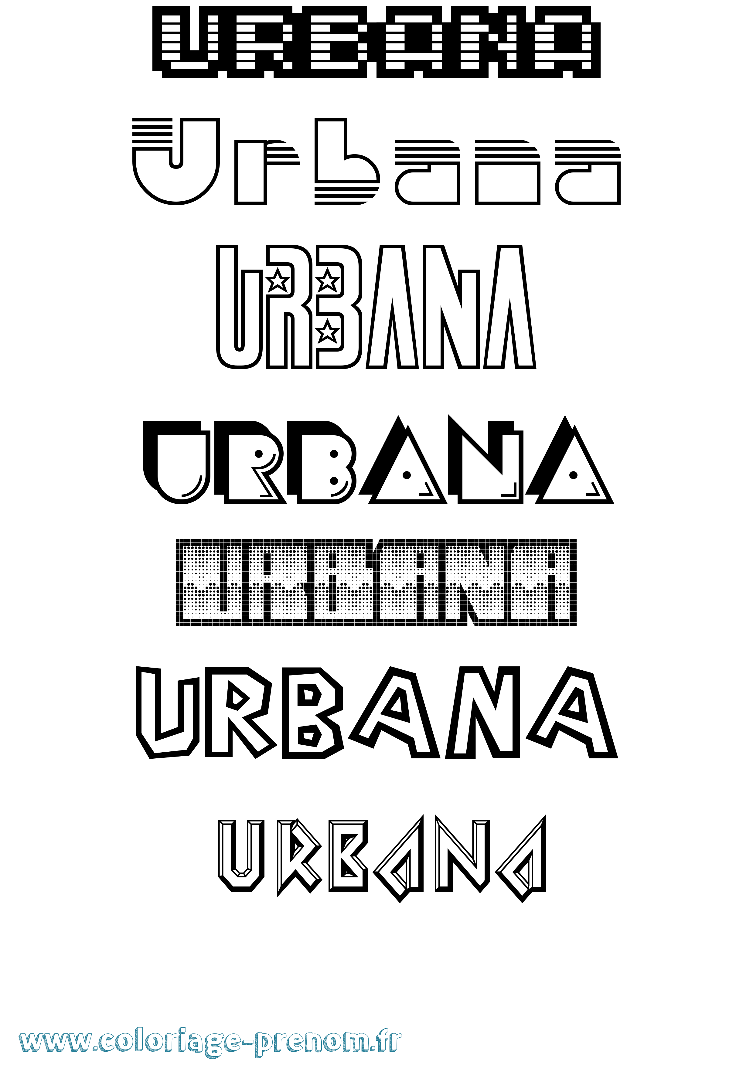 Coloriage Urbana Jeux Vidéos Coloriage prénom Urbana Jeux Vidéos
