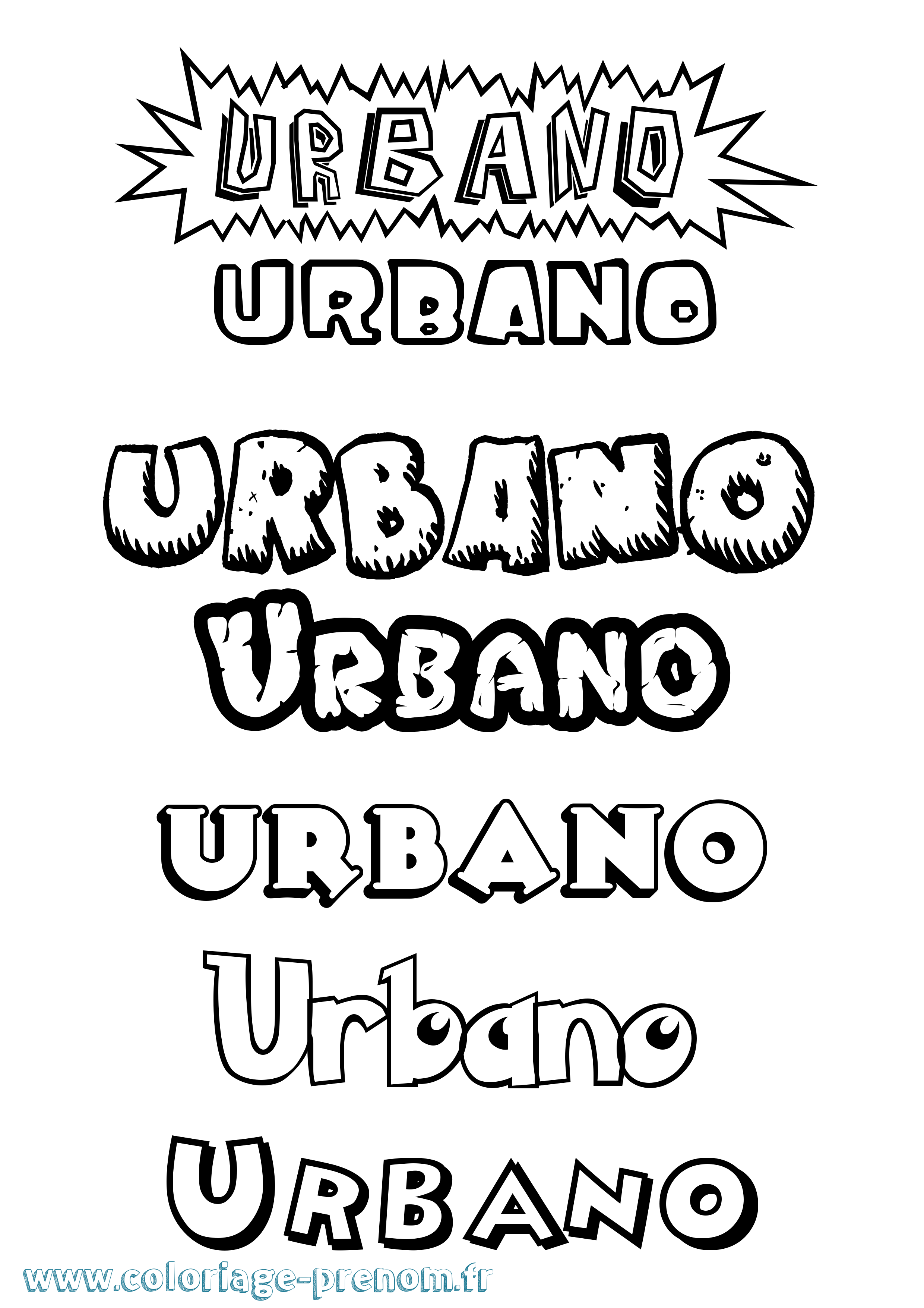 Coloriage prénom Urbano Dessin Animé