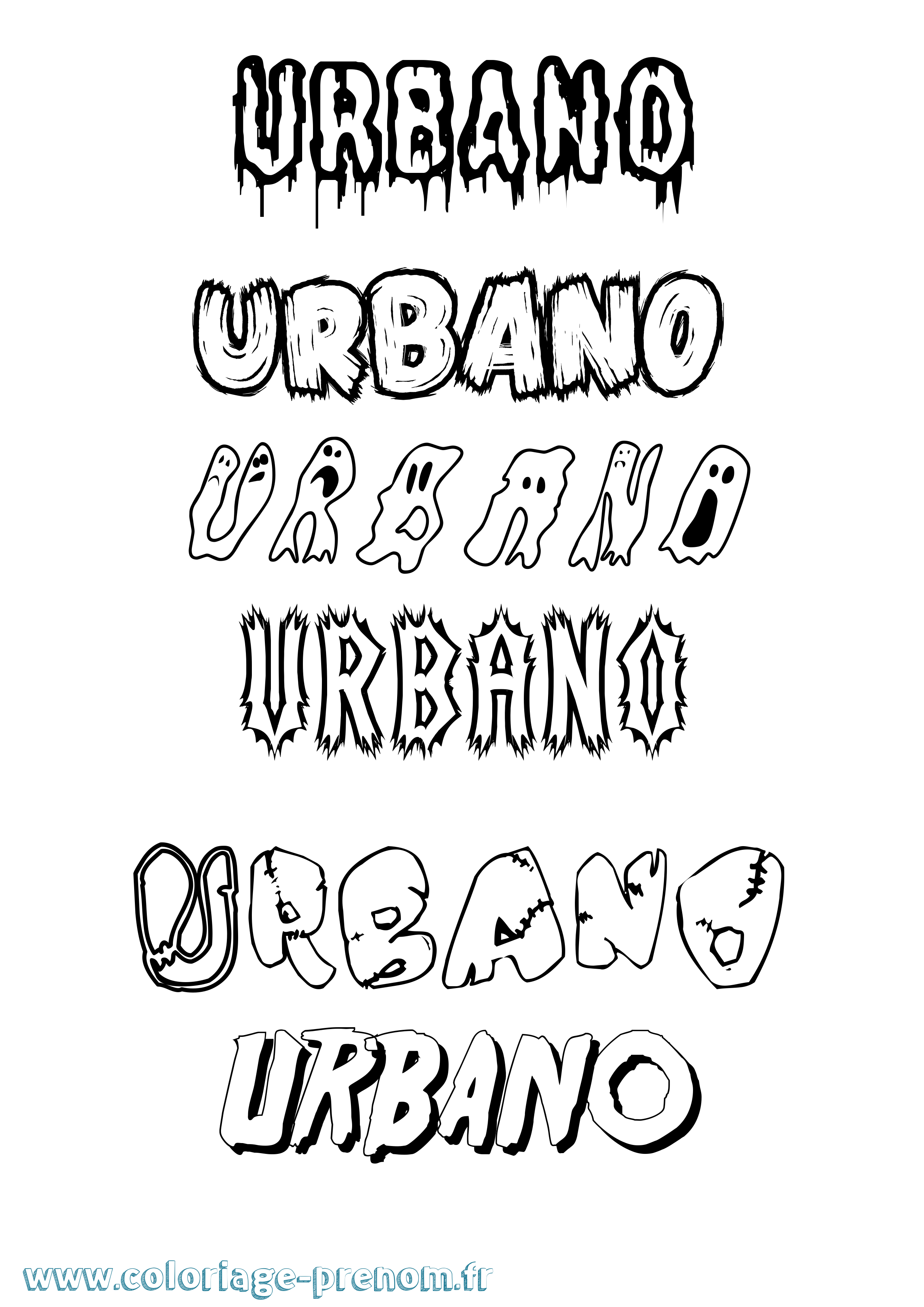 Coloriage prénom Urbano Frisson