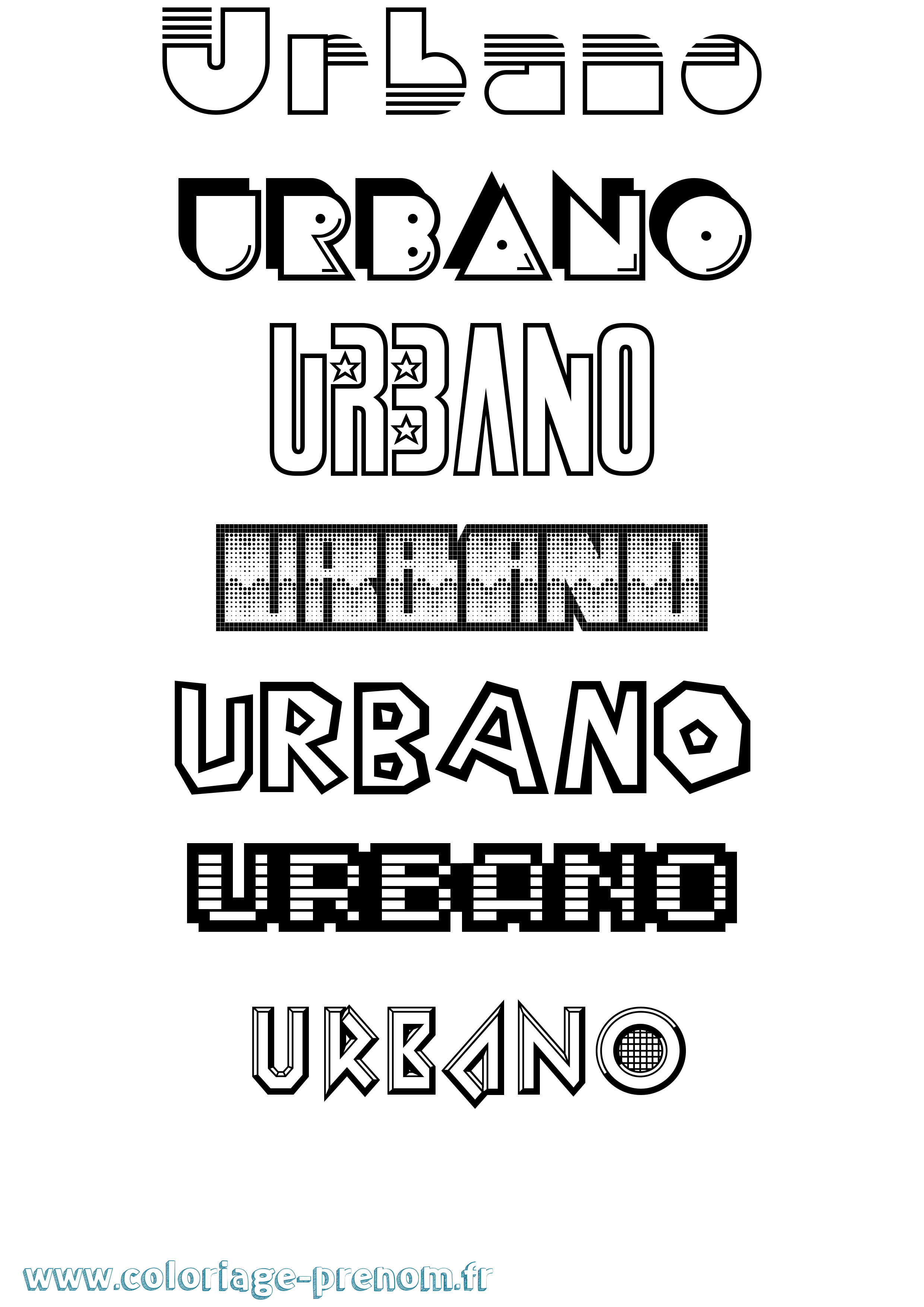 Coloriage prénom Urbano Jeux Vidéos