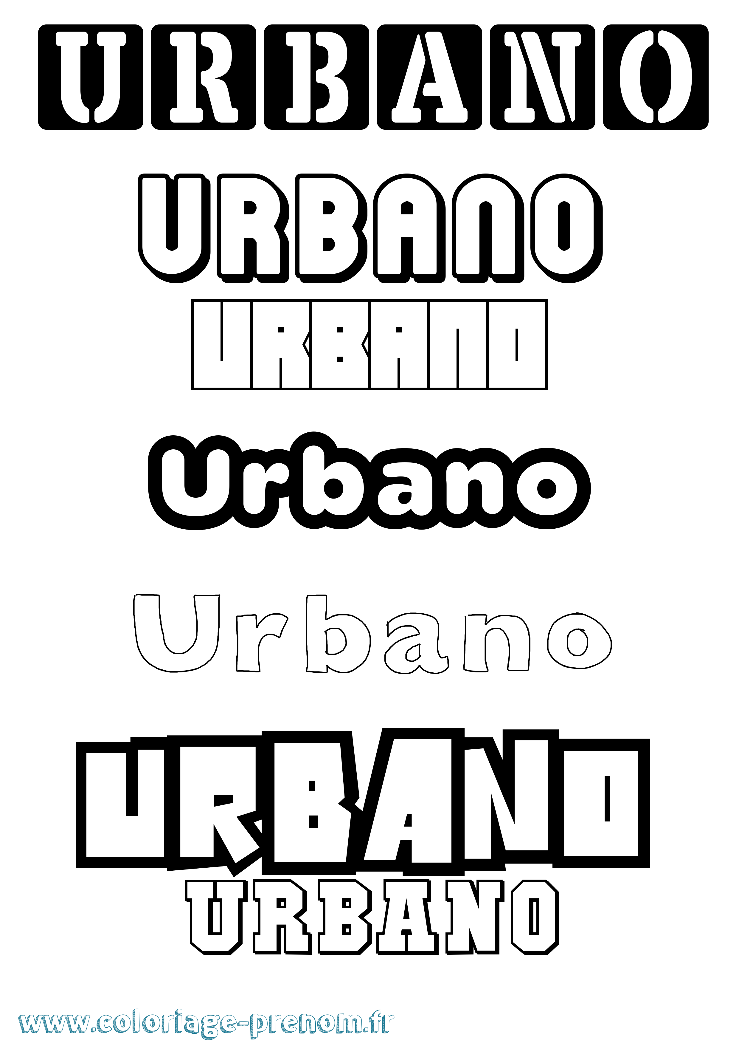 Coloriage prénom Urbano Simple