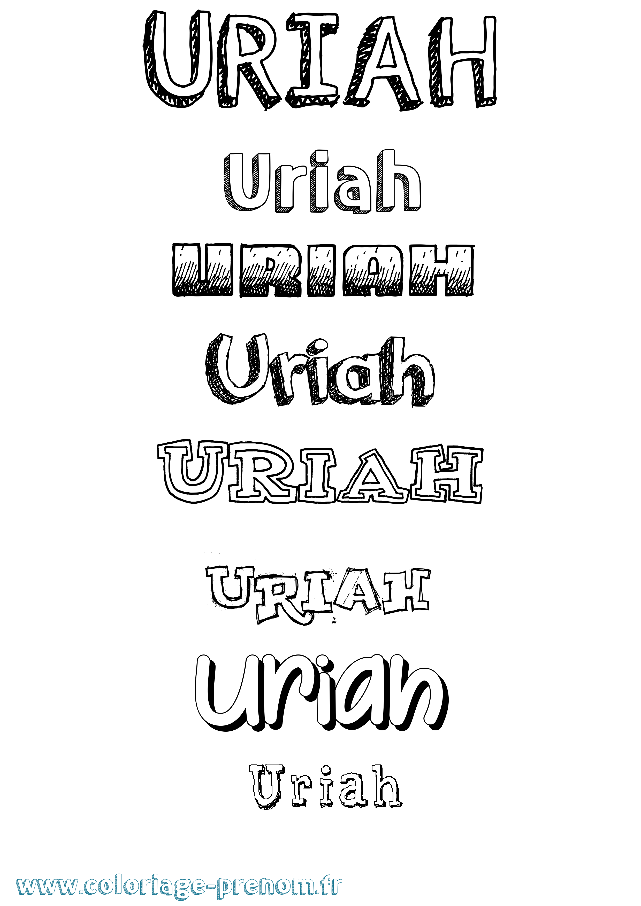 Coloriage prénom Uriah Dessiné