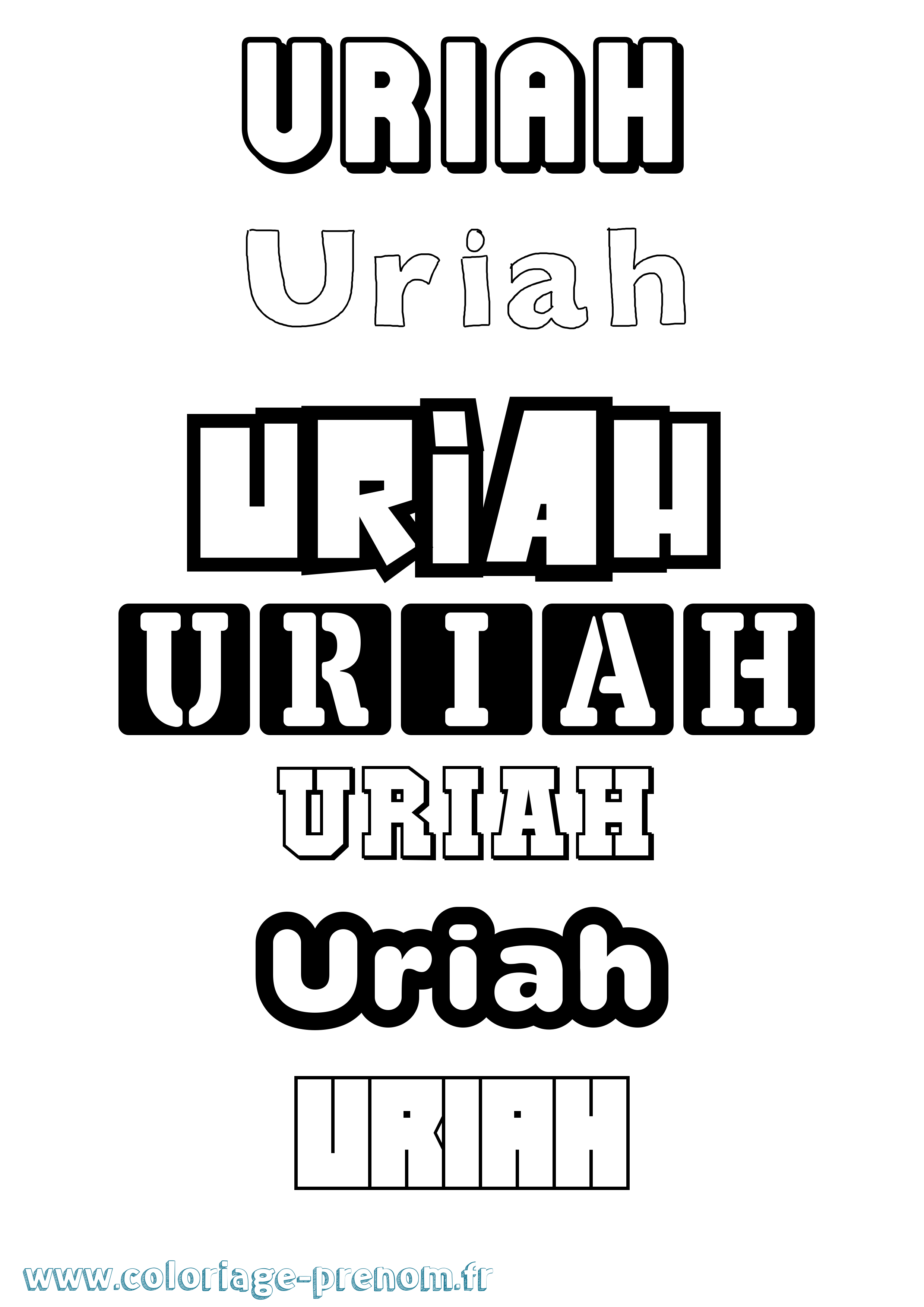 Coloriage prénom Uriah Simple