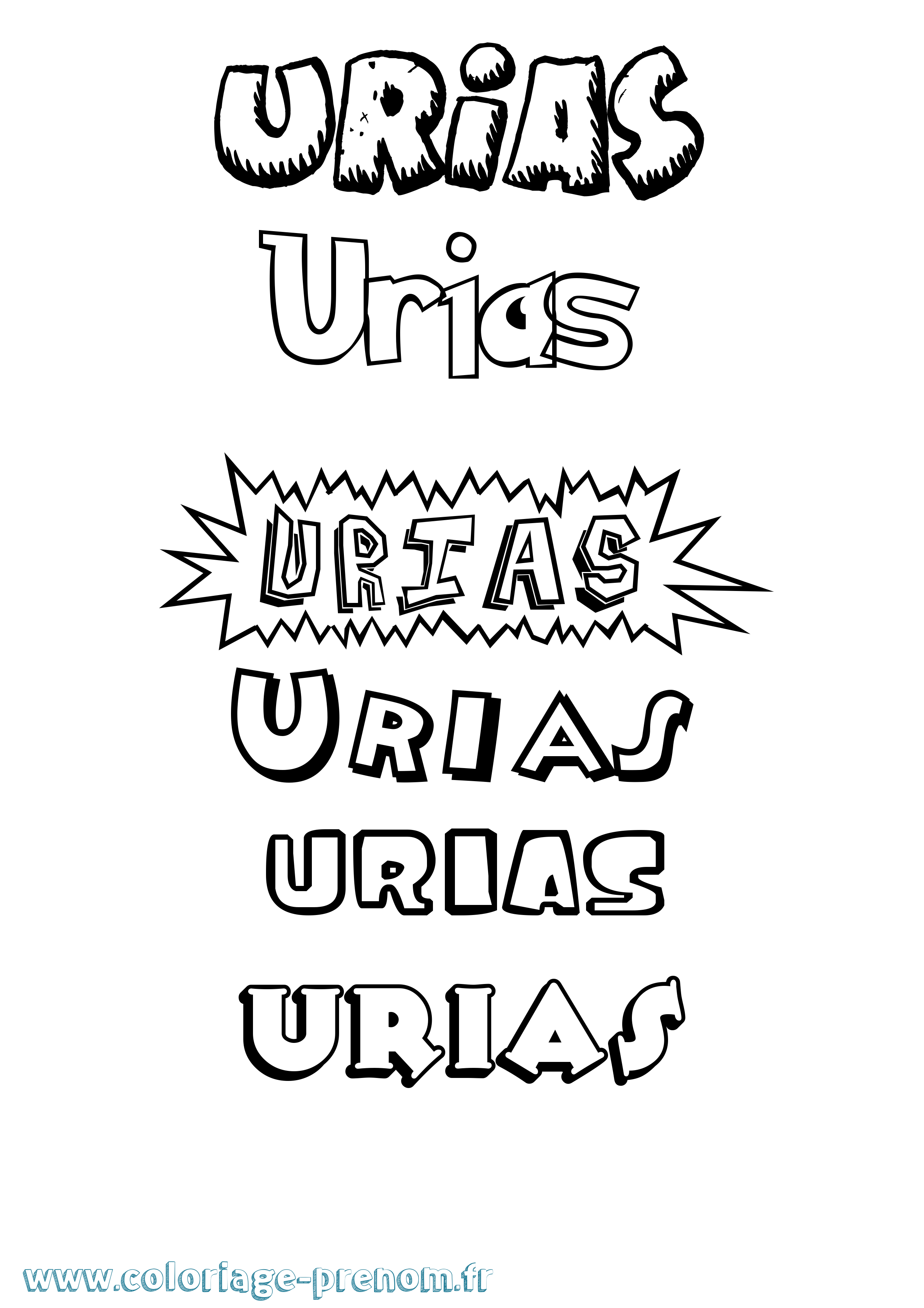 Coloriage Urias Dessin Animé Coloriage prénom Urias Dessin Animé