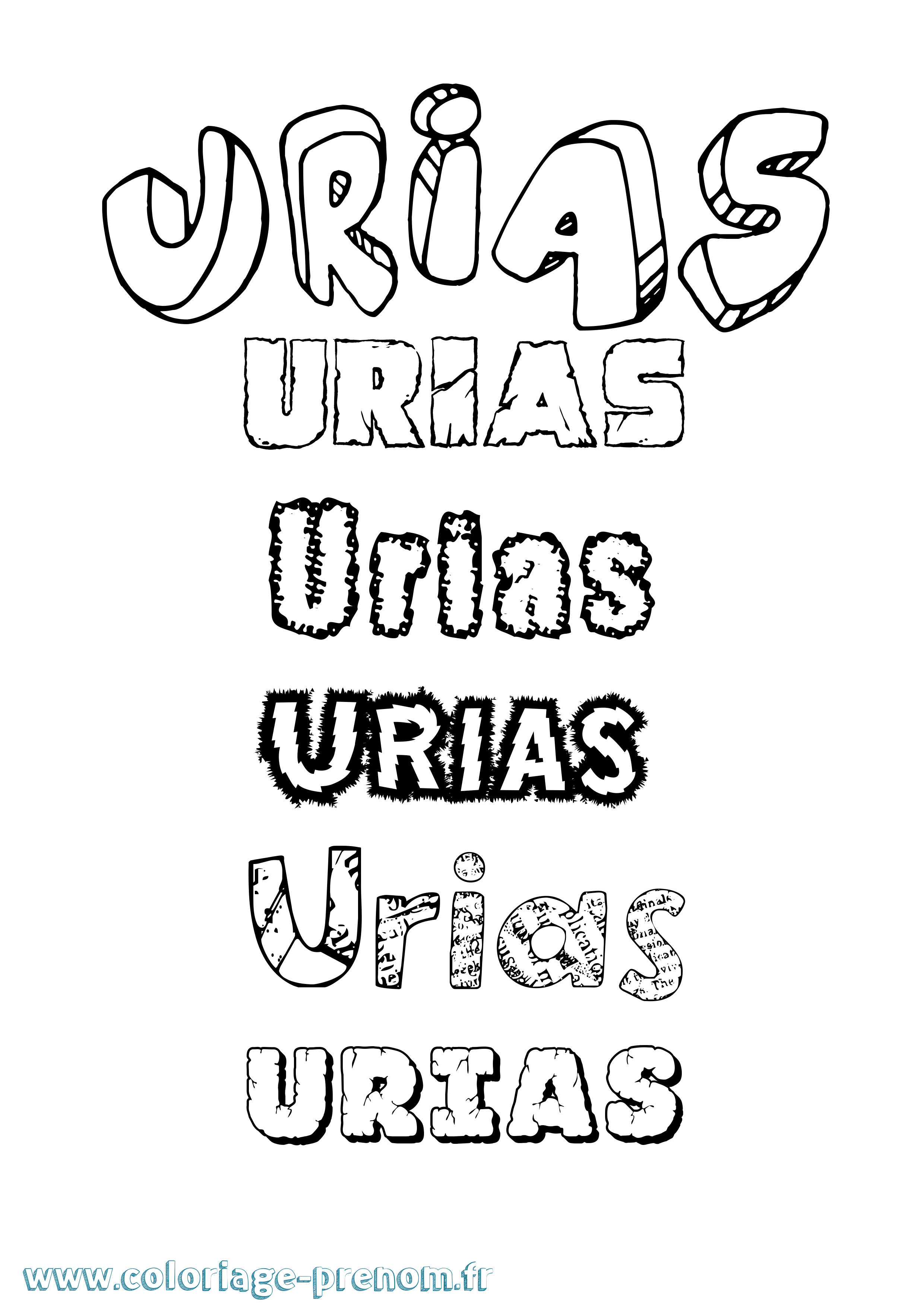 Coloriage Urias Destructuré Coloriage prénom Urias Destructuré