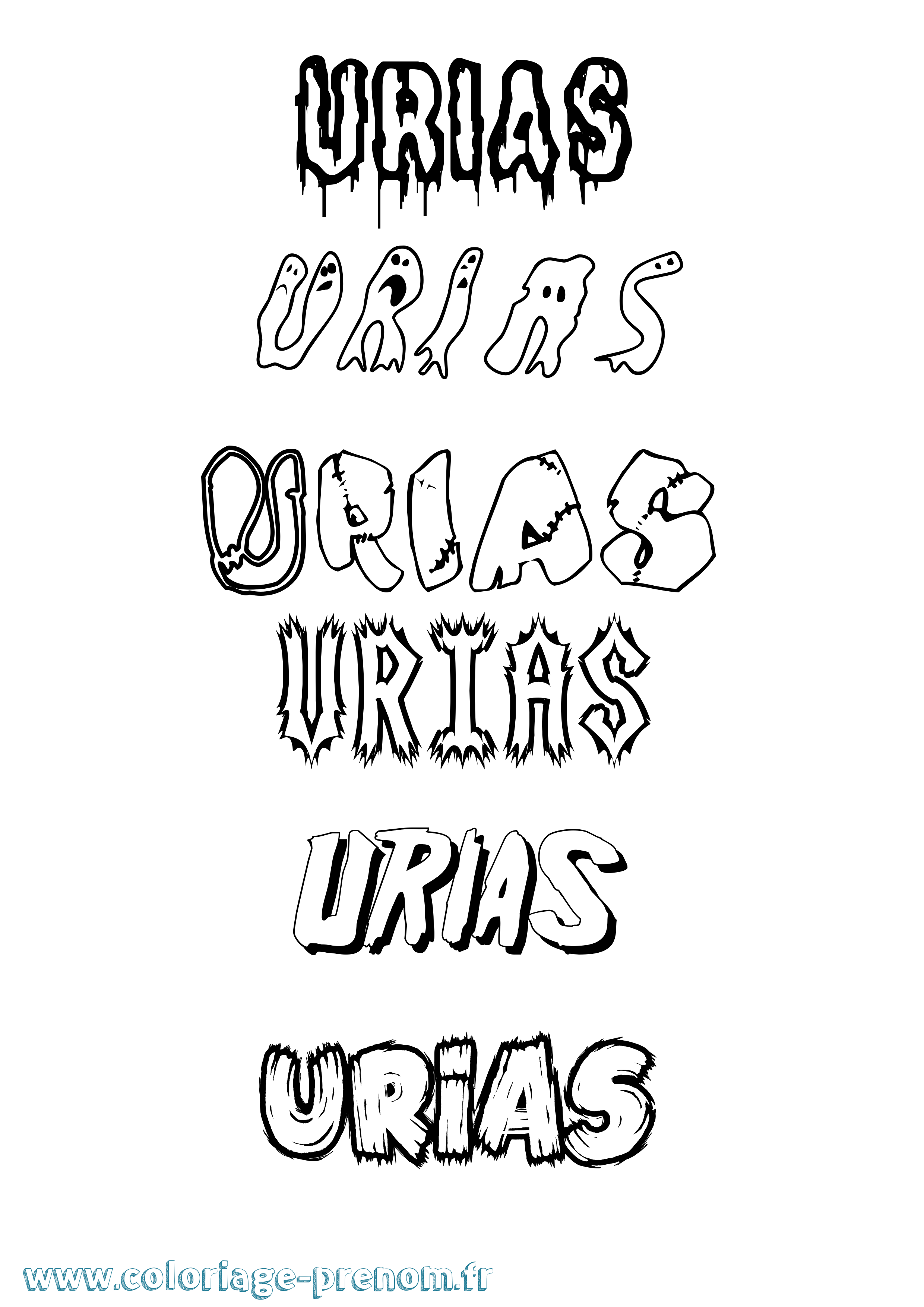 Coloriage Urias Frisson Coloriage prénom Urias Frisson