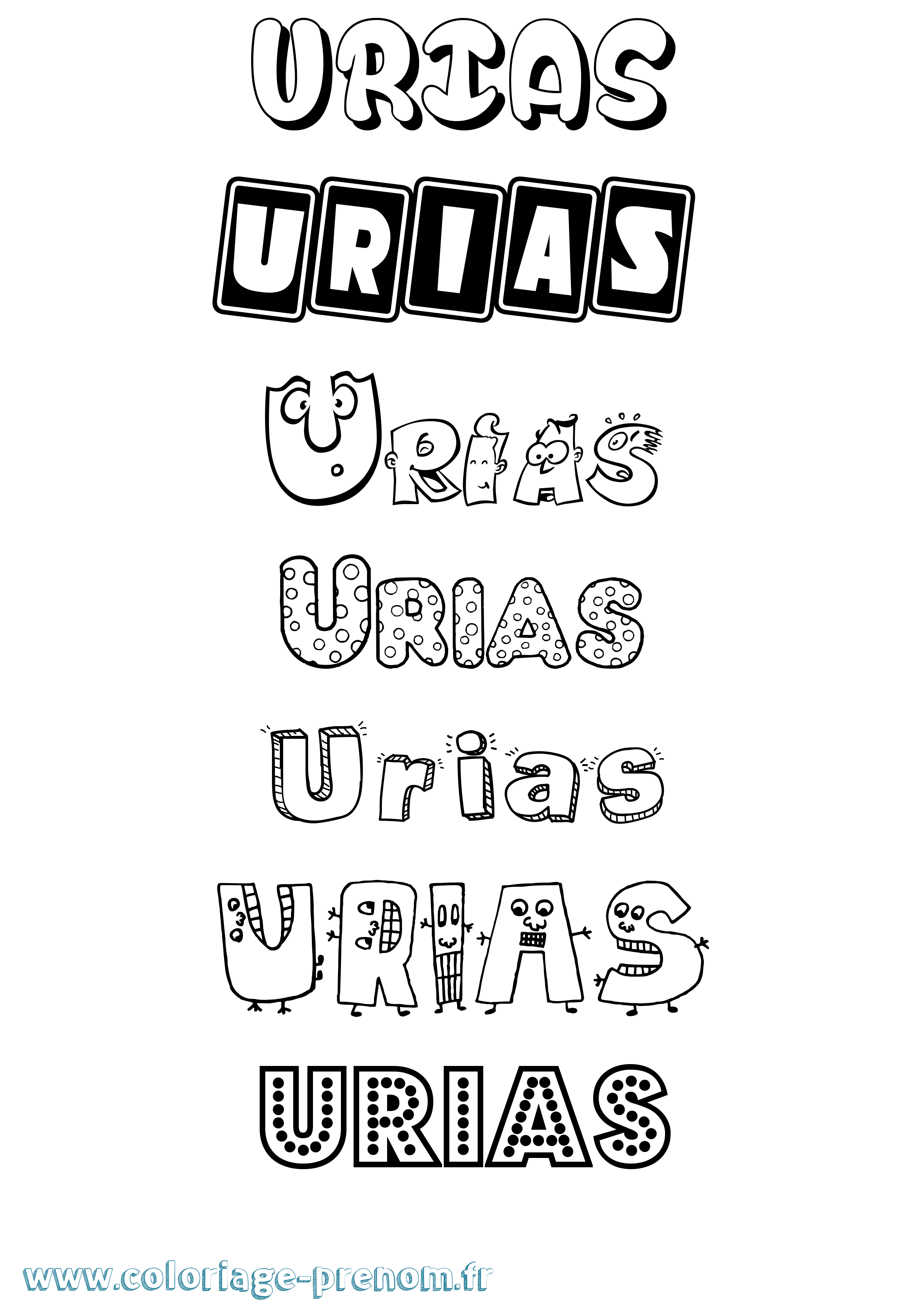 Coloriage Urias Fun Coloriage prénom Urias Fun