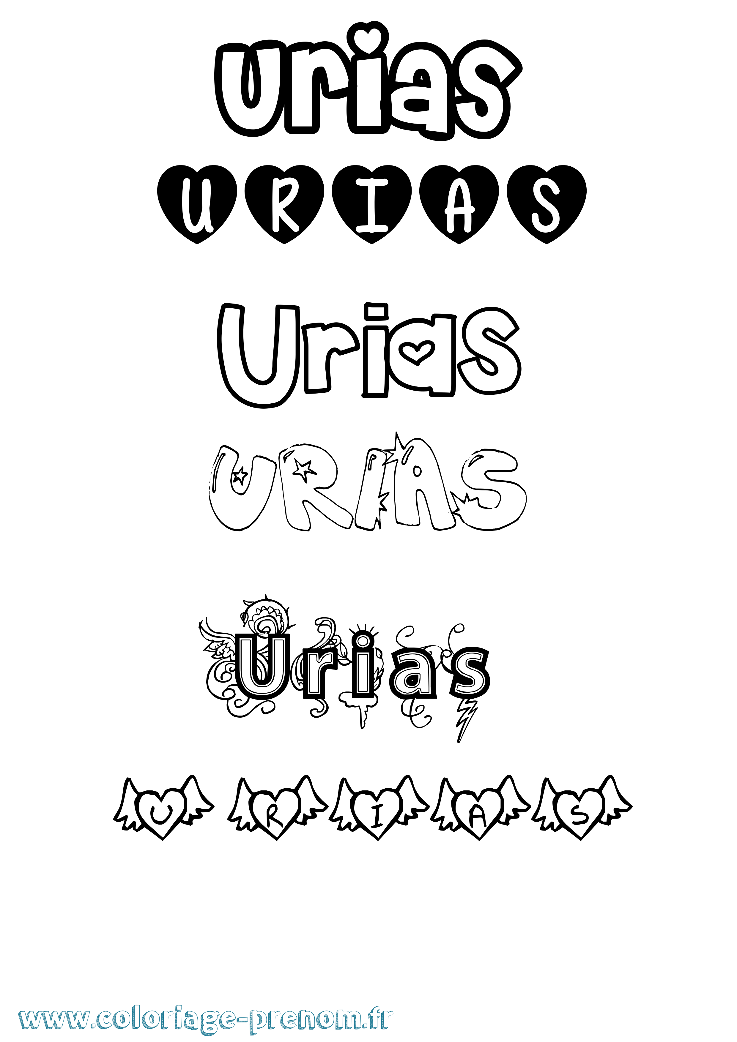 Coloriage Urias Girly Coloriage prénom Urias Girly