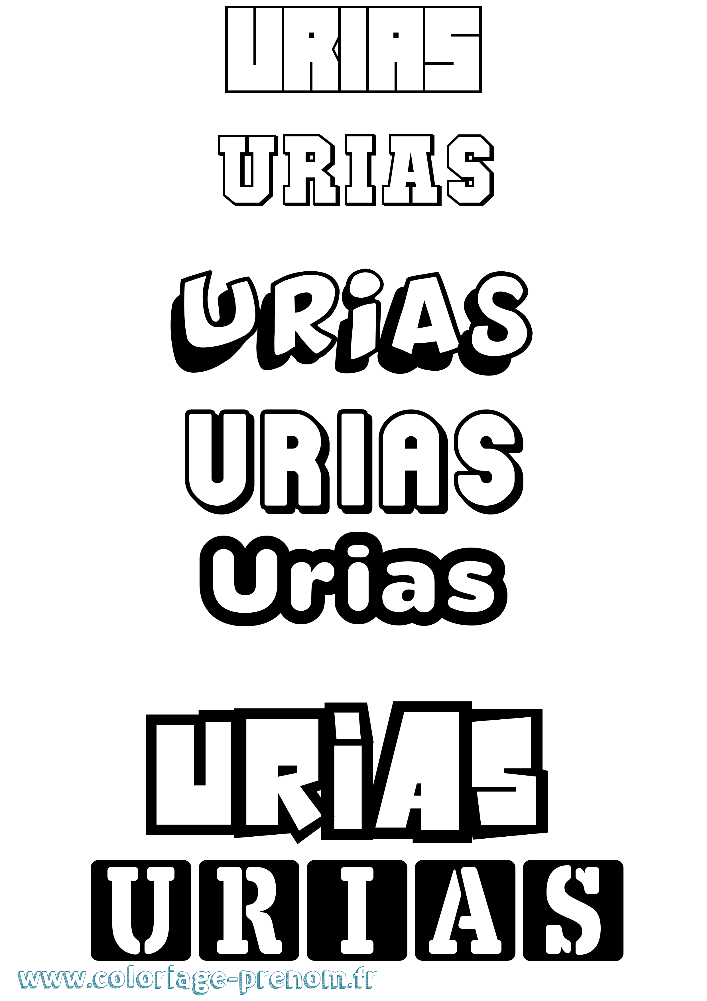 Coloriage Urias Simple Coloriage prénom Urias Simple