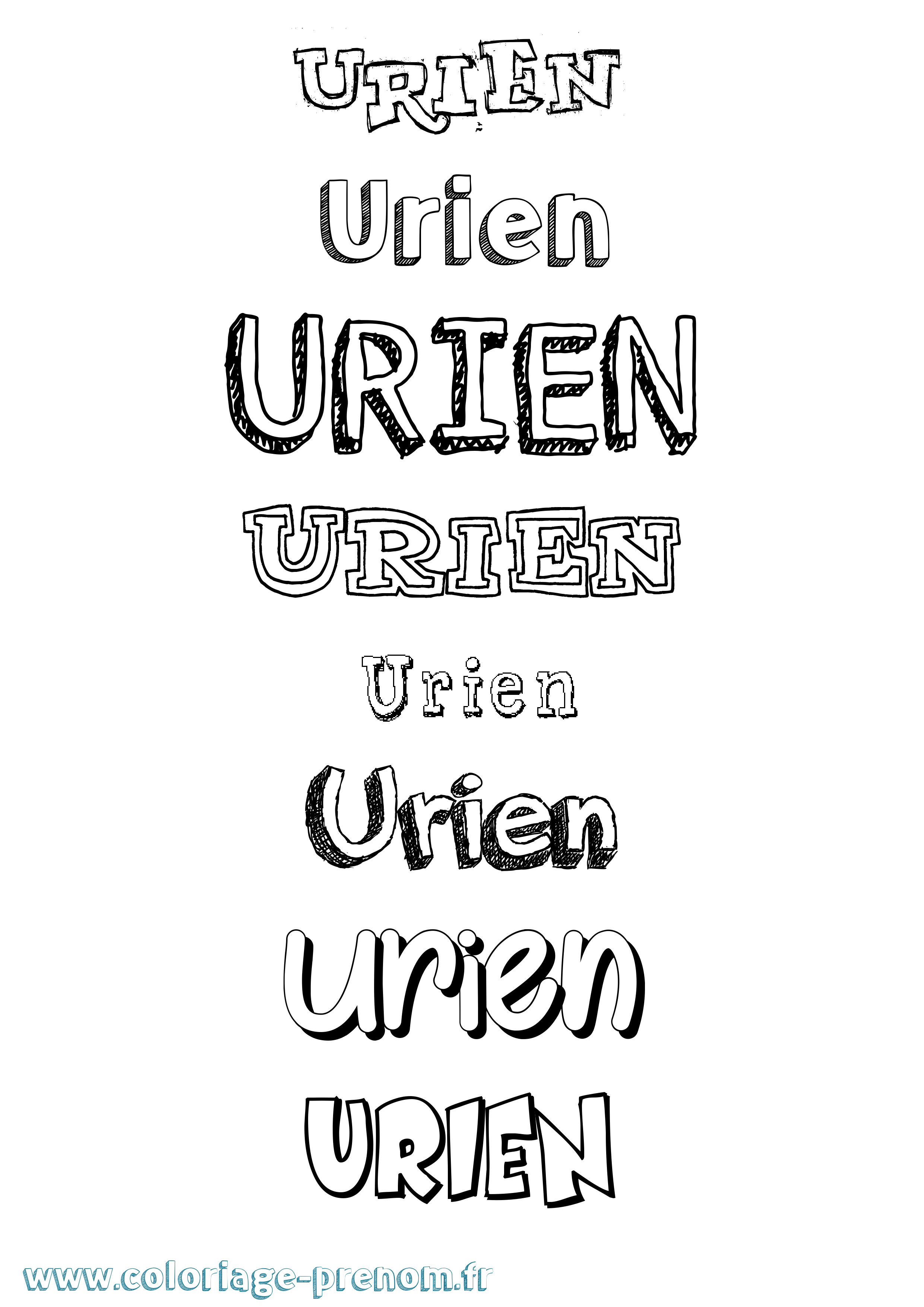 Coloriage prénom Urien Dessiné