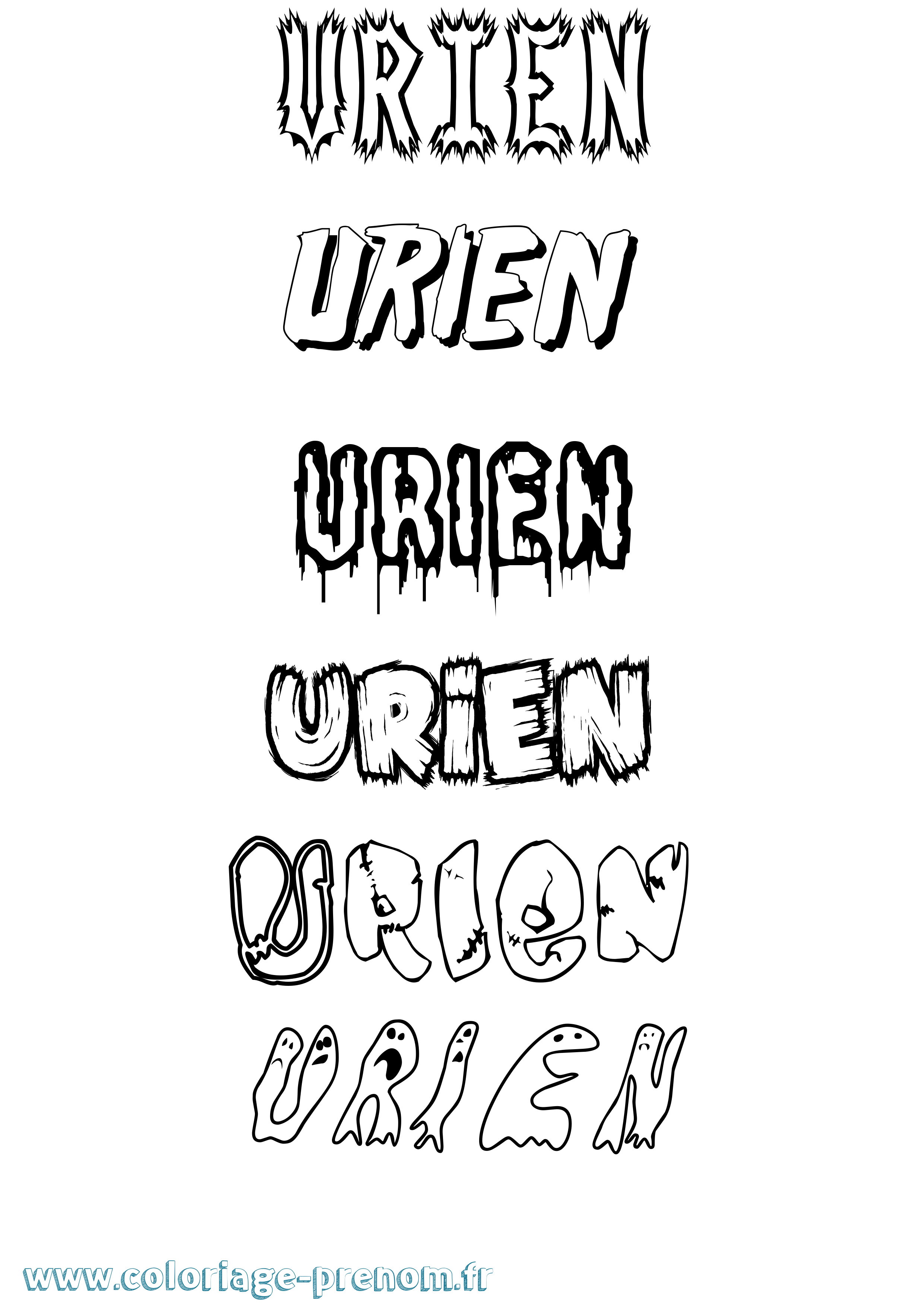 Coloriage prénom Urien Frisson