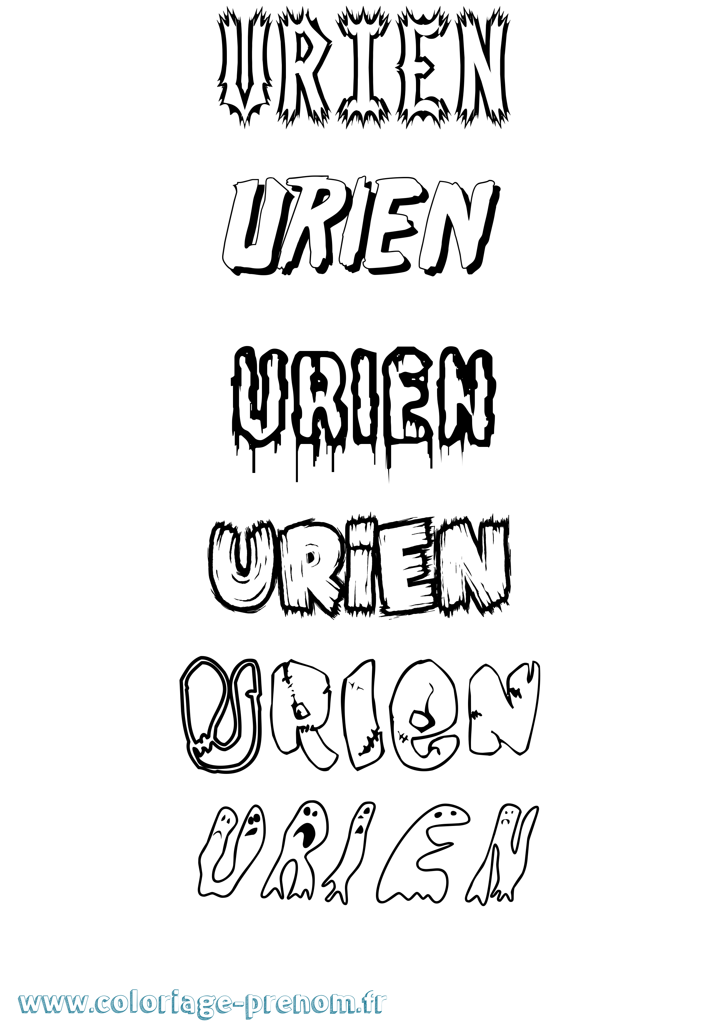 Coloriage Urien Frisson Coloriage prénom Urien Frisson