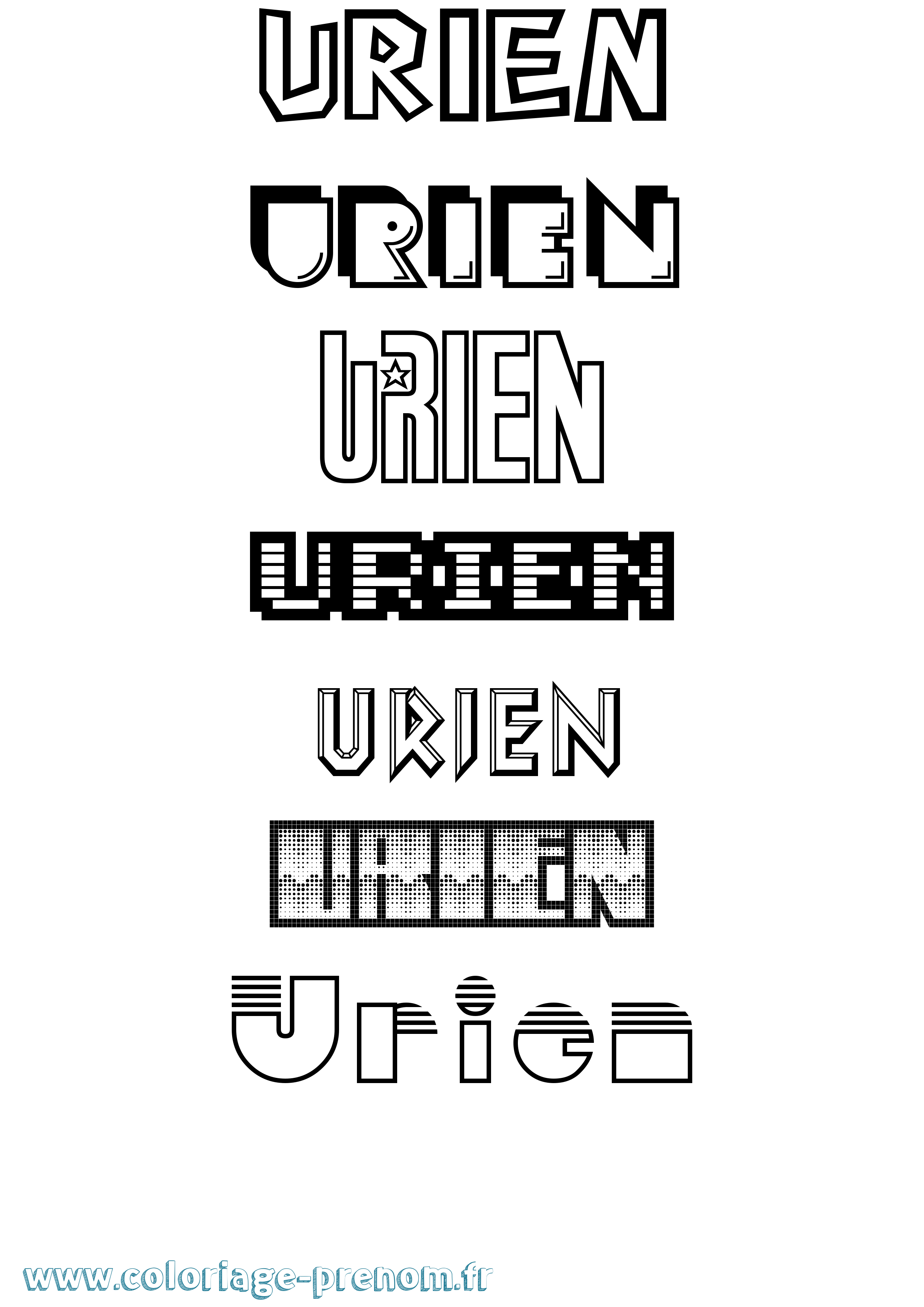 Coloriage Urien Jeux Vidéos Coloriage prénom Urien Jeux Vidéos
