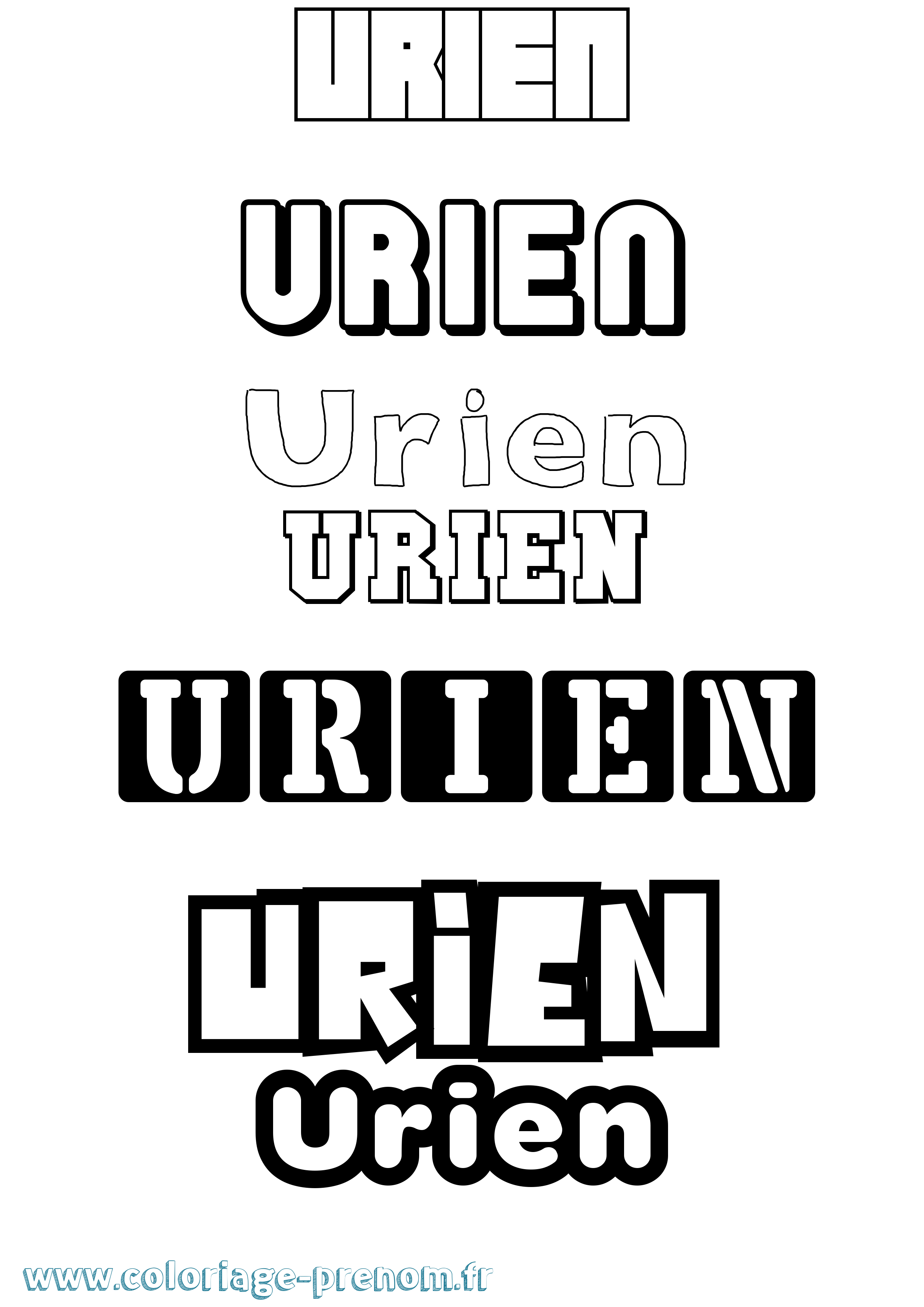 Coloriage prénom Urien Simple