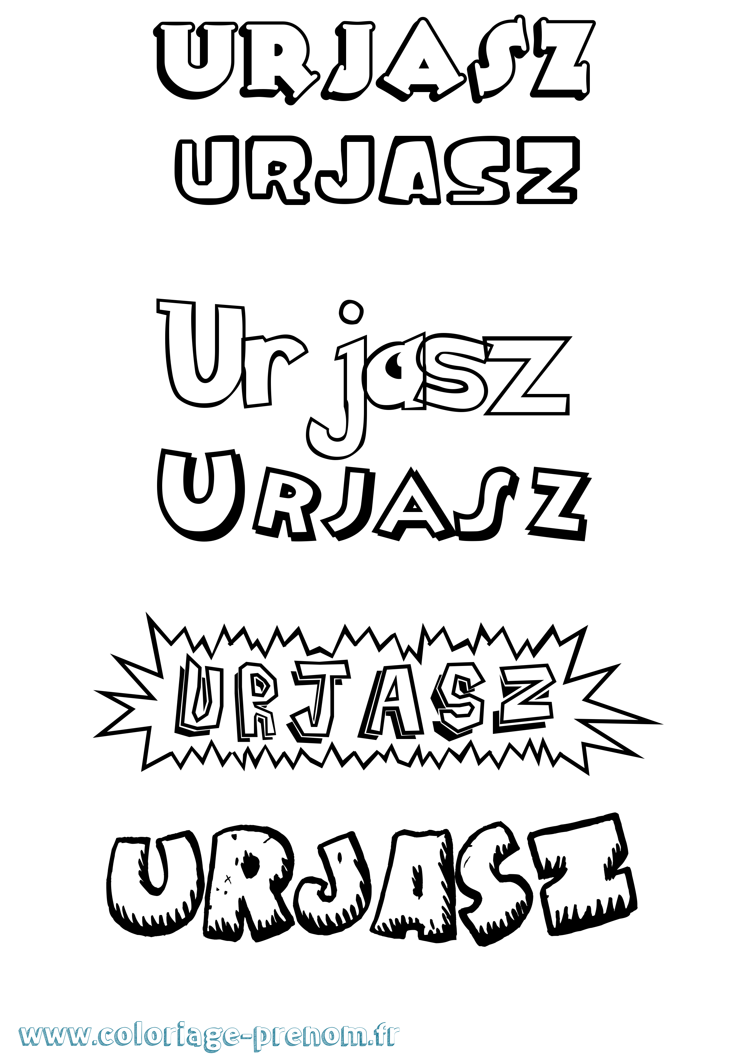 Coloriage Urjasz Dessin Animé Coloriage prénom Urjasz Dessin Animé